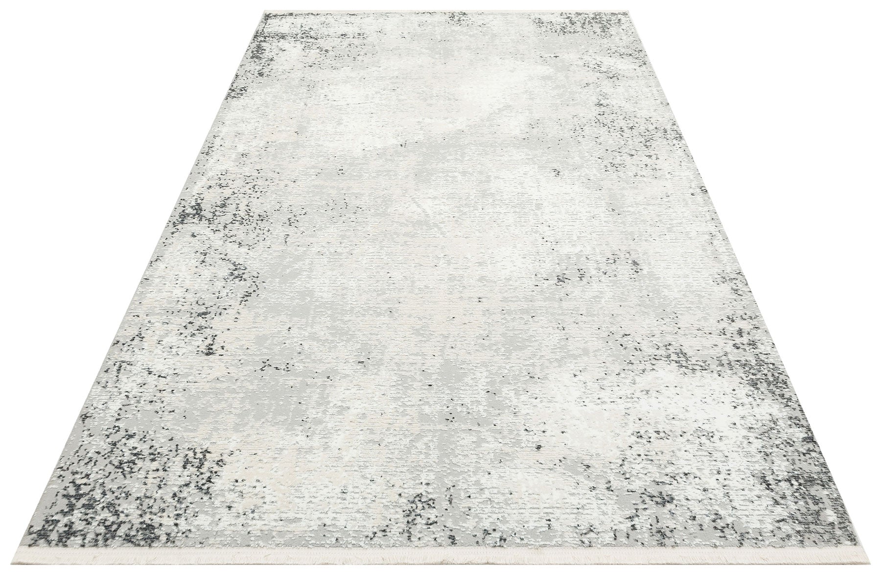 Vintage Area Rug - Machine Made Cream Flatweave Carpet With Anti Slip Backing
