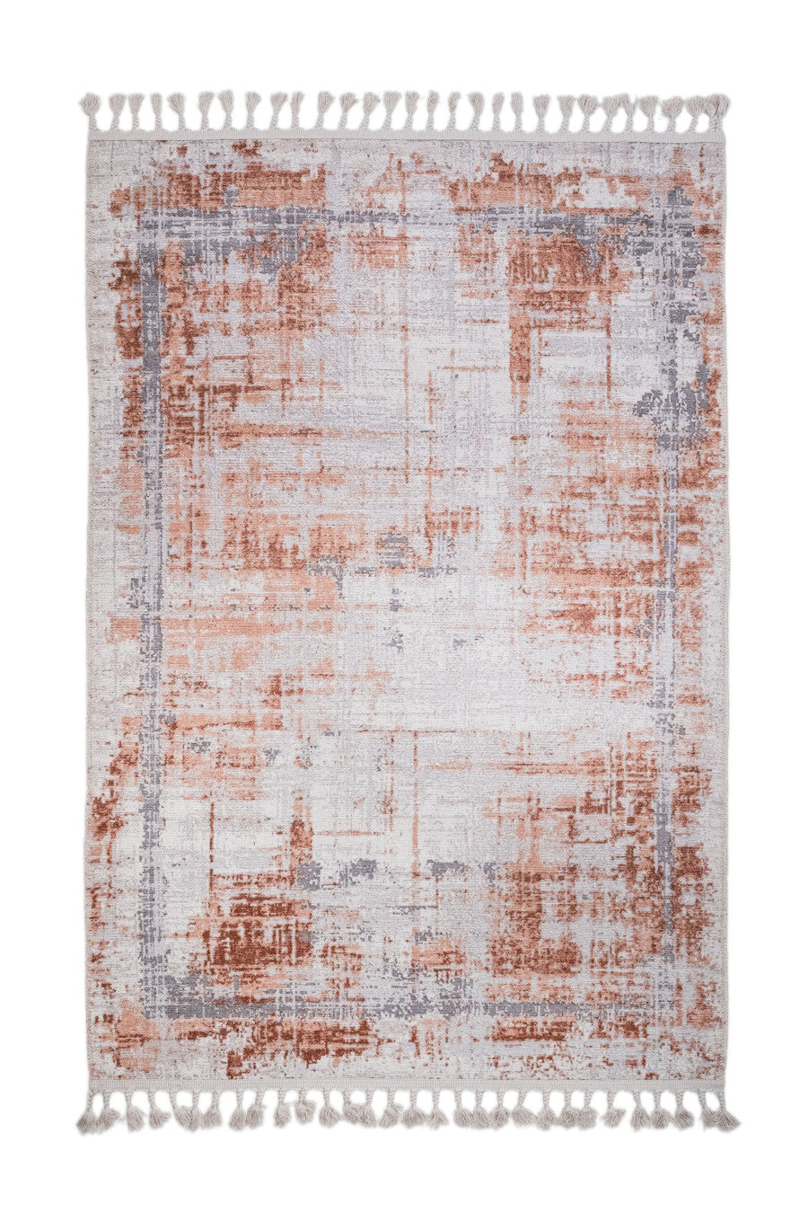 Orange Area Rug - Digital Print Cotton Chenille Rug for Living Room & Kitchen