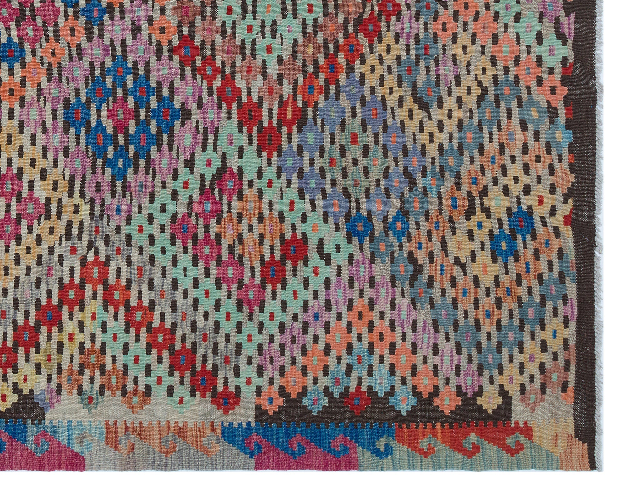 Selanik Beige Vintage Wool Handmade Area Rug 6'4" x 8'0"