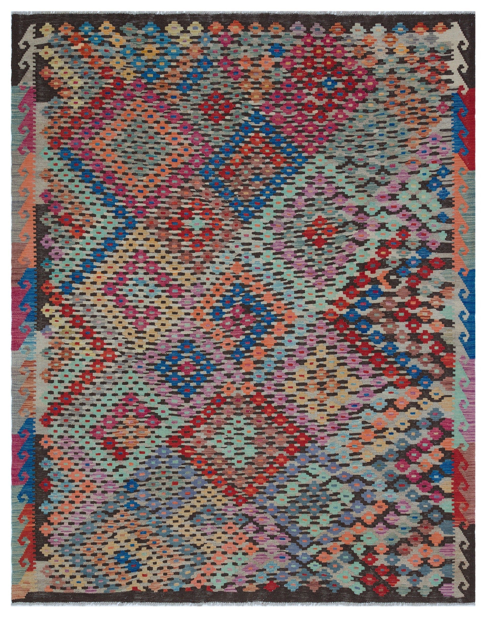 Selanik Beige Vintage Wool Handmade Area Rug 6'4" x 8'0"