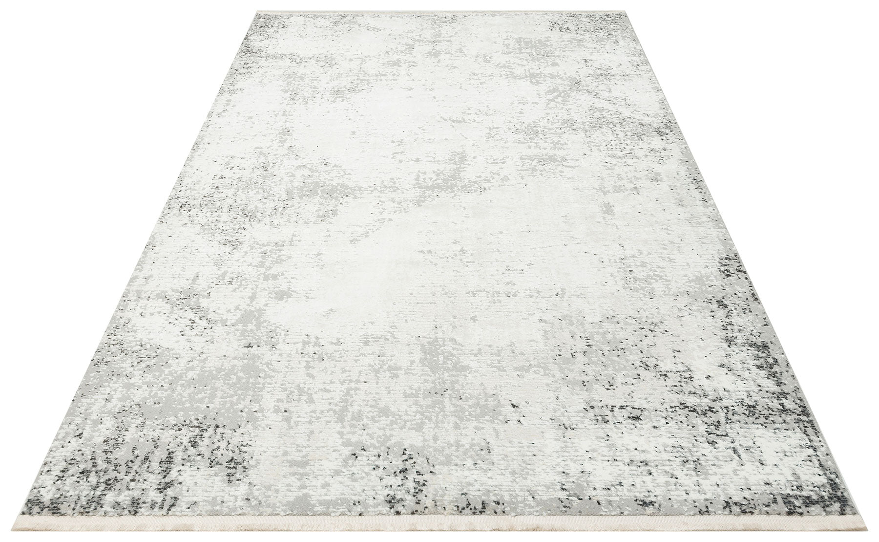 Vintage Area Rug - Machine Made Cream Flatweave Carpet With Anti Slip Backing