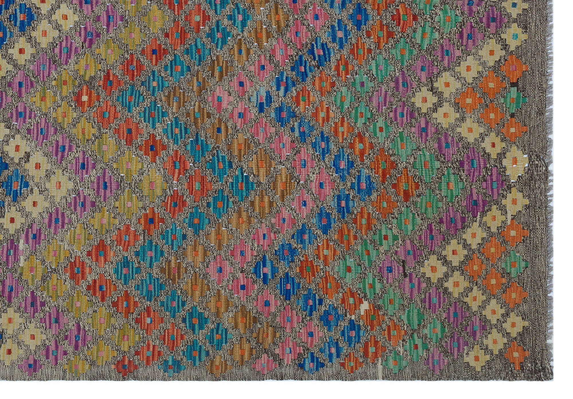Selanik Beige Vintage Wool Handmade Area Rug 5'5" x 8'7"