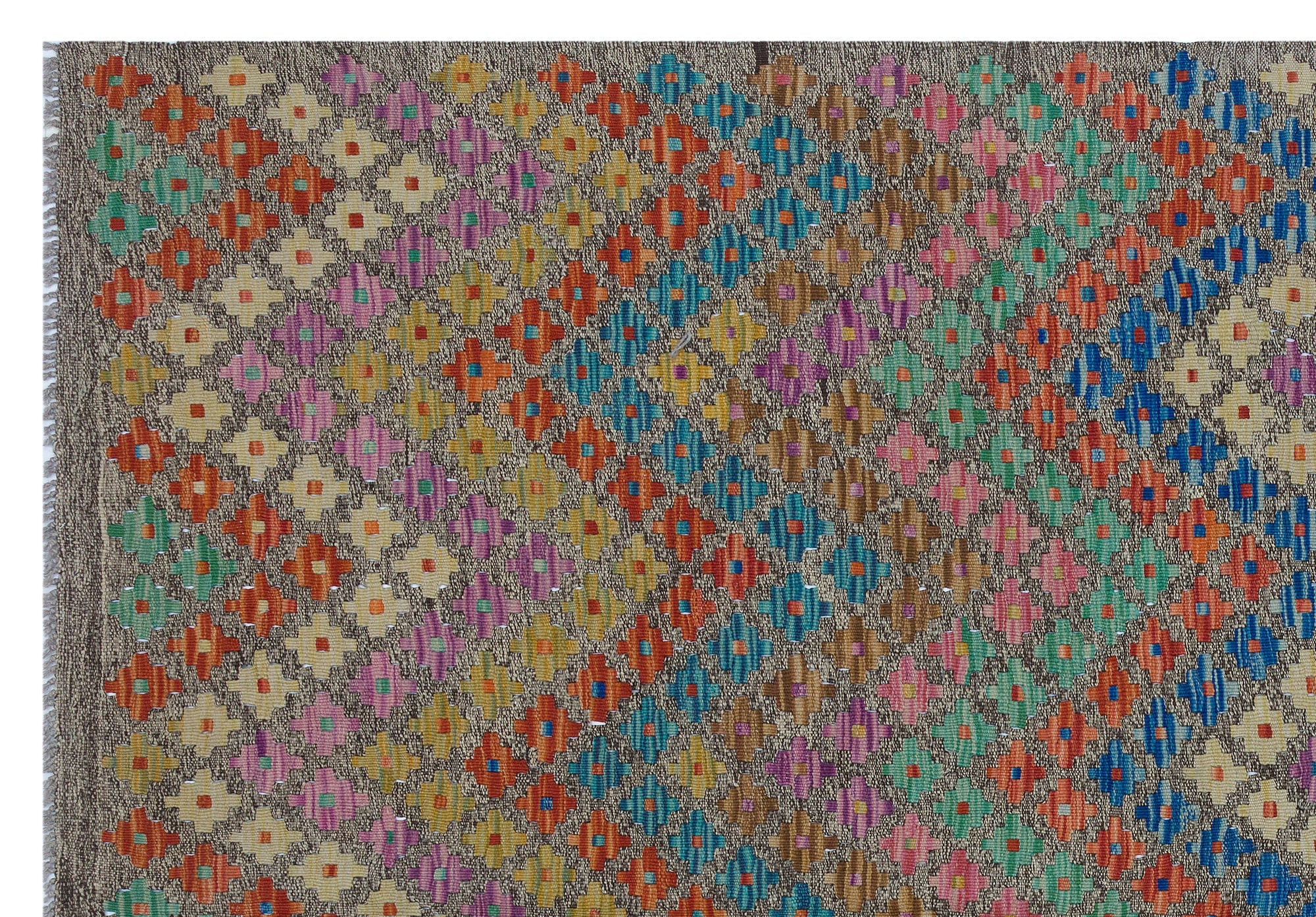 Selanik Beige Vintage Wool Handmade Area Rug 5'5" x 8'7"