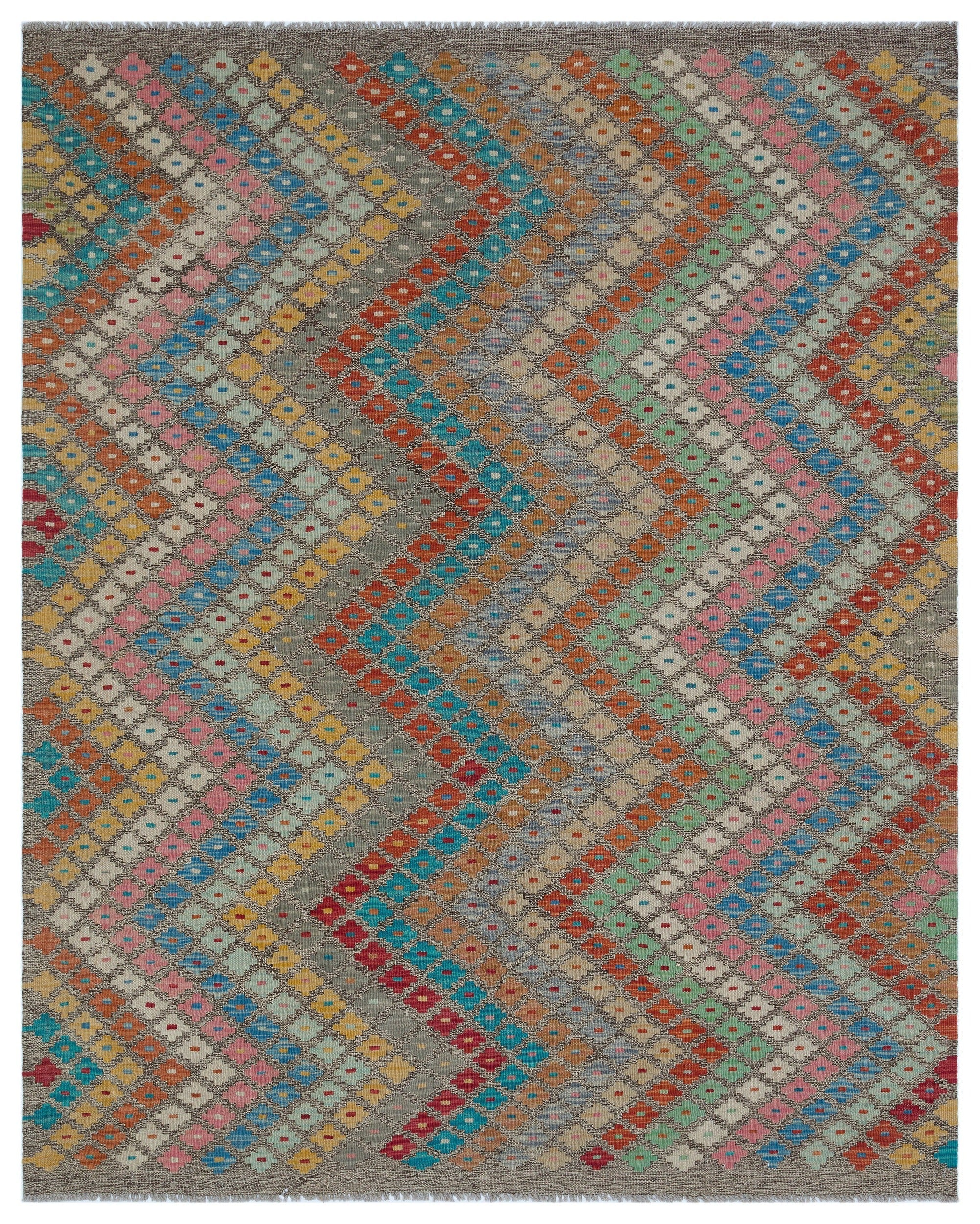 Selanik Brown Vintage Wool Handmade Area Rug 5'3" x 6'5"