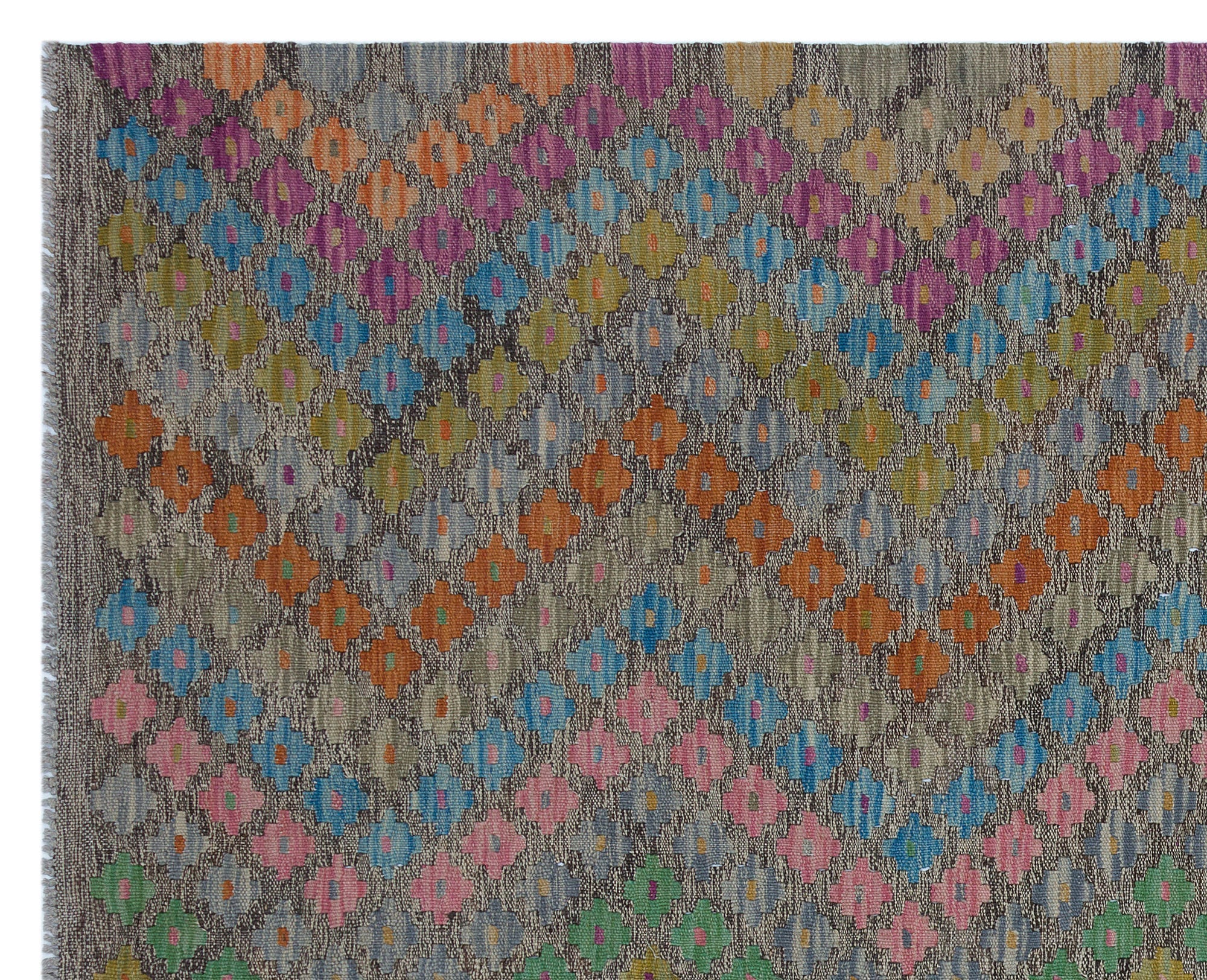 Selanik Beige Vintage Wool Handmade Area Rug 5'3" x 6'5"