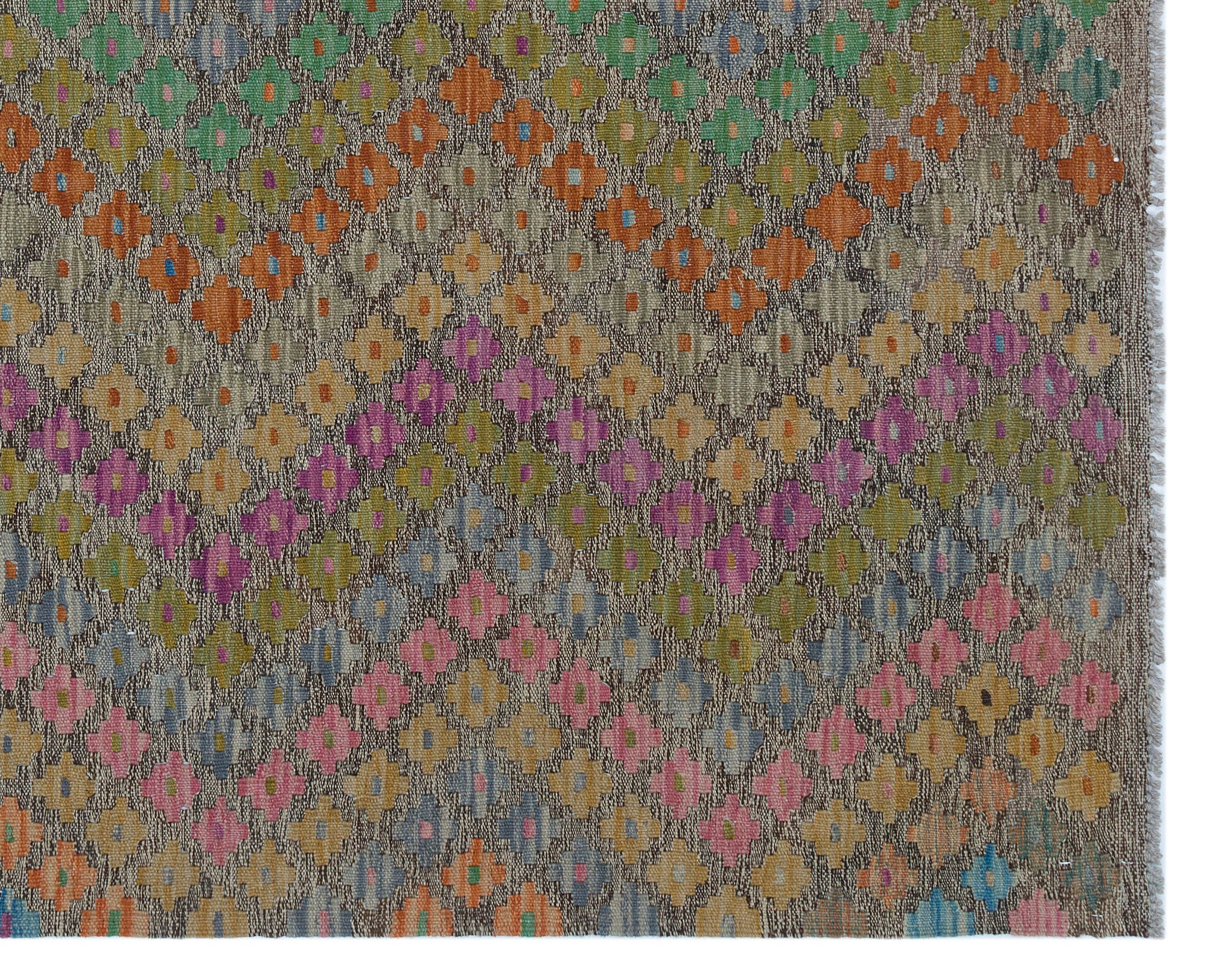 Selanik Beige Vintage Wool Handmade Area Rug 5'3" x 6'5"