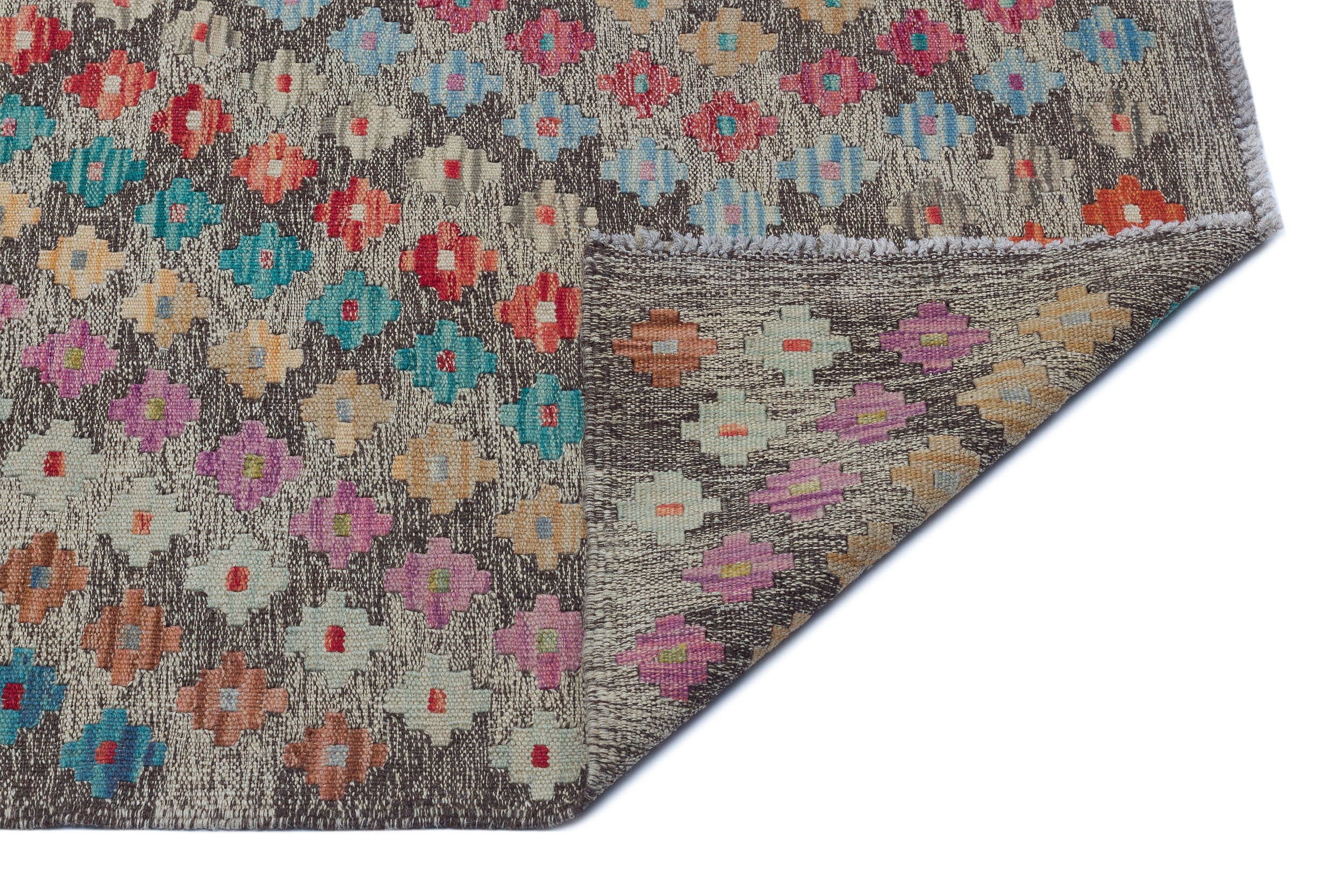 Selanik Grey Vintage Wool Handmade Area Rug 5'1" x 6'5"