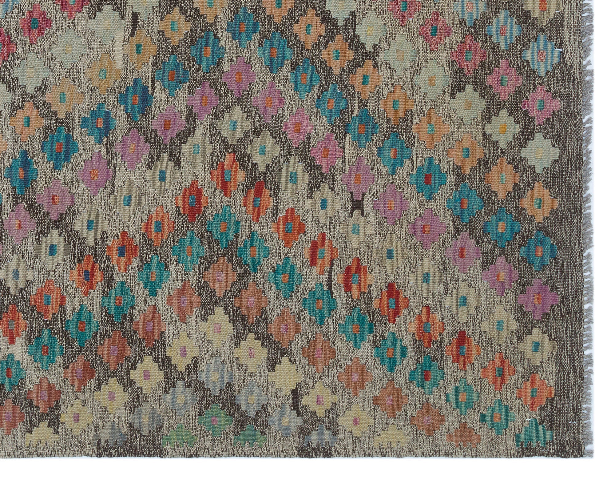 Selanik Grey Vintage Wool Handmade Area Rug 5'1" x 6'5"