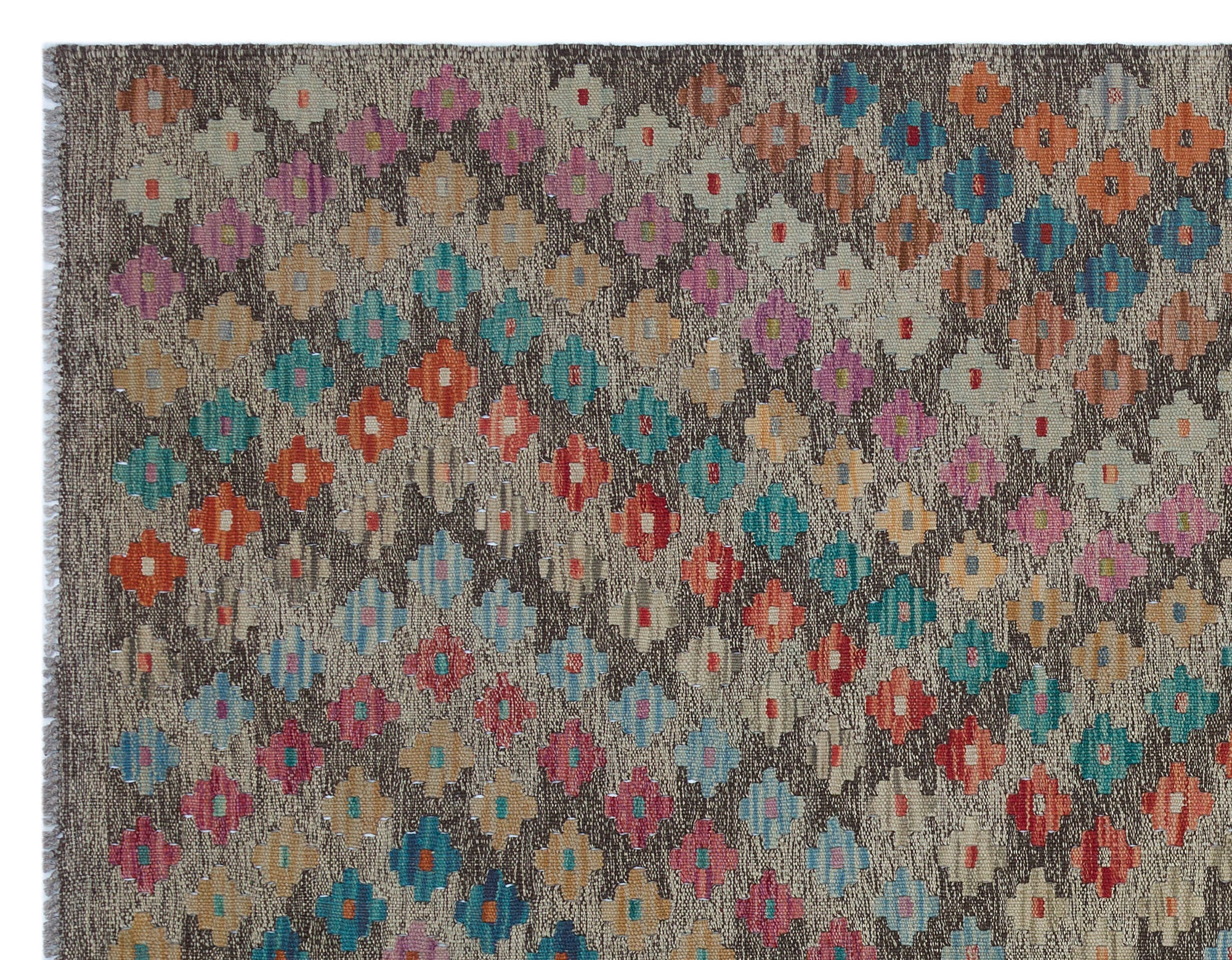 Selanik Grey Vintage Wool Handmade Area Rug 5'1" x 6'5"