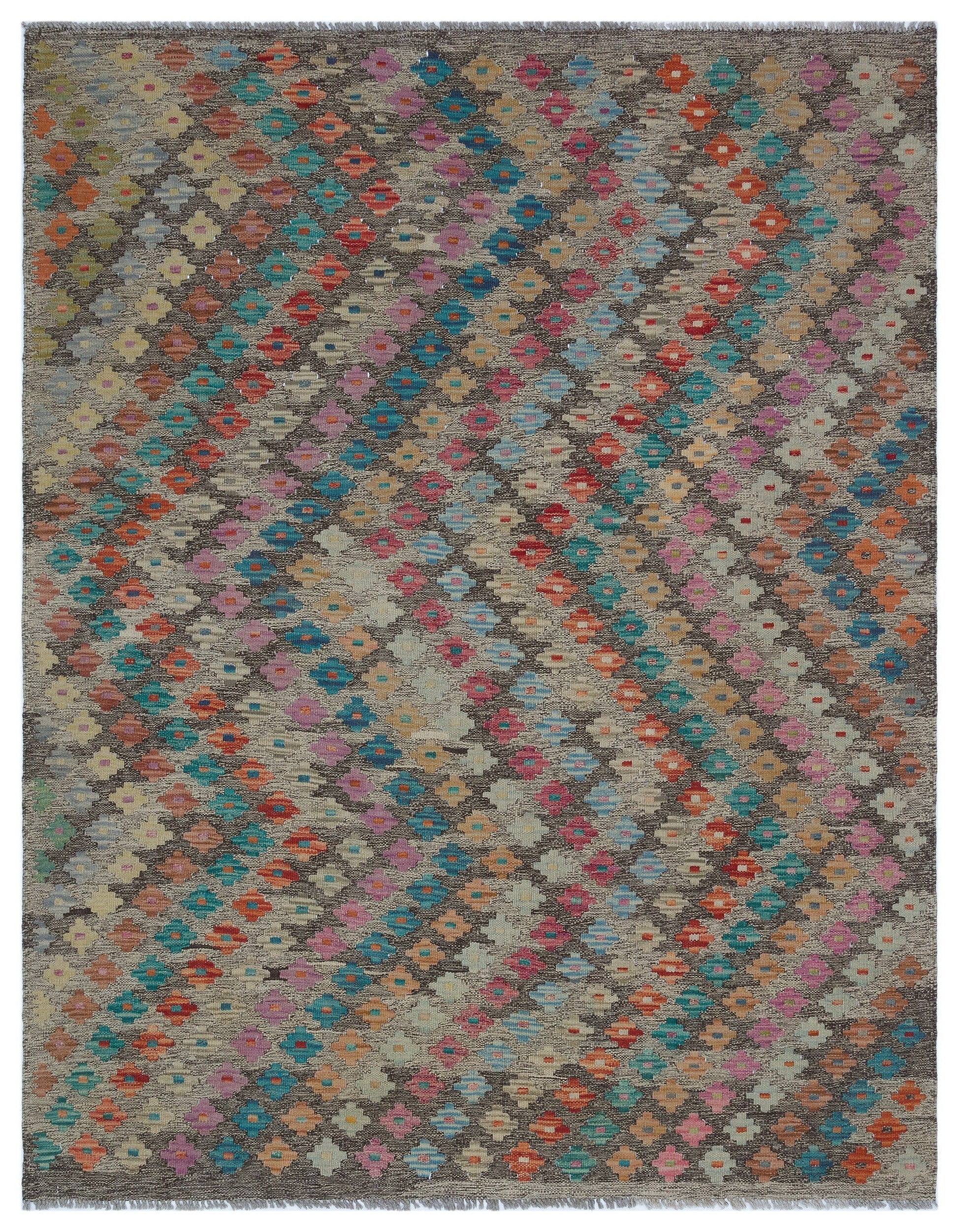 Selanik Grey Vintage Wool Handmade Area Rug 5'1" x 6'5"