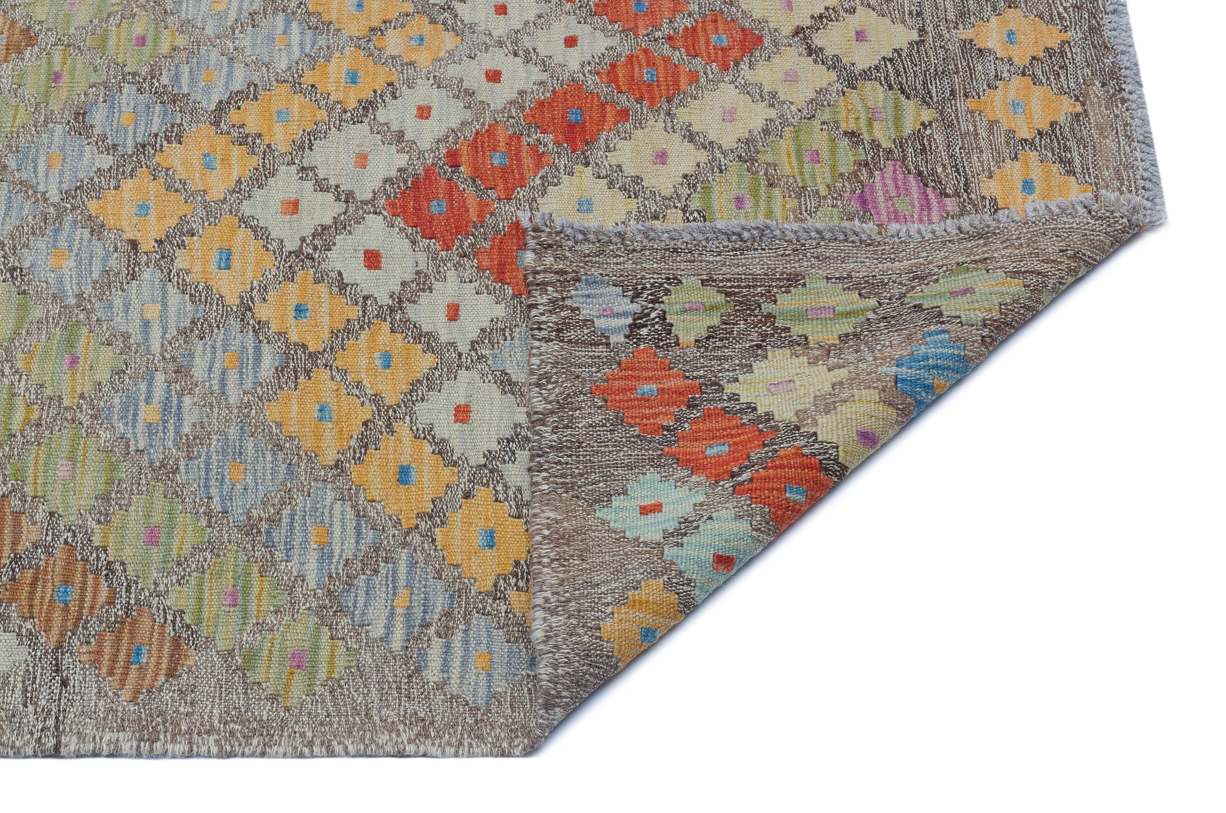 Selanik Beige Vintage Wool Handmade Area Rug 4'11" x 6'6"