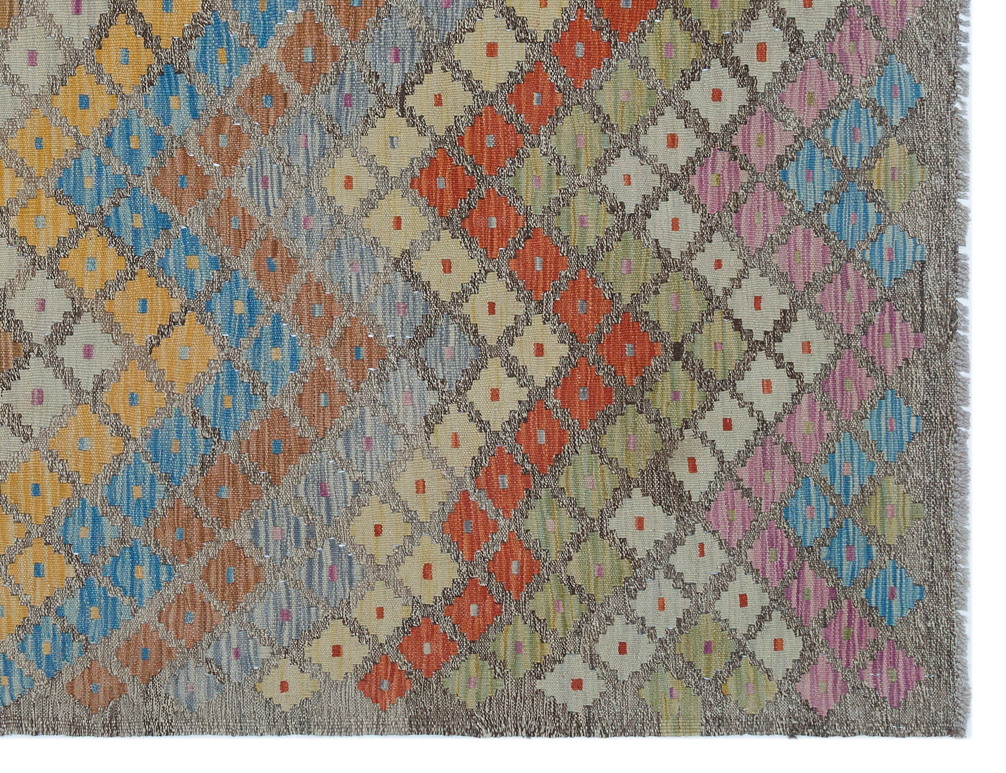 Selanik Beige Vintage Wool Handmade Area Rug 4'11" x 6'6"