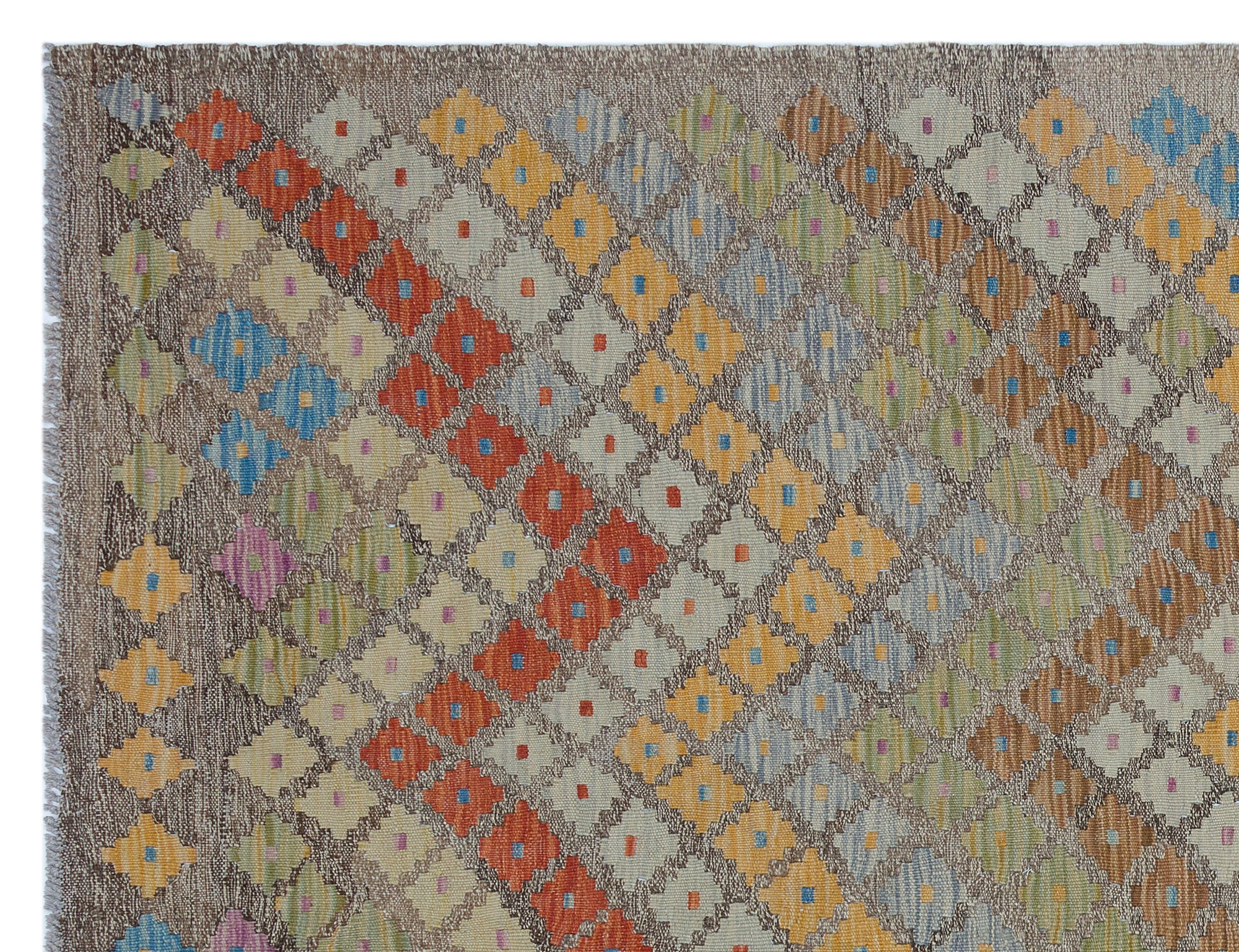 Selanik Beige Vintage Wool Handmade Area Rug 4'11" x 6'6"