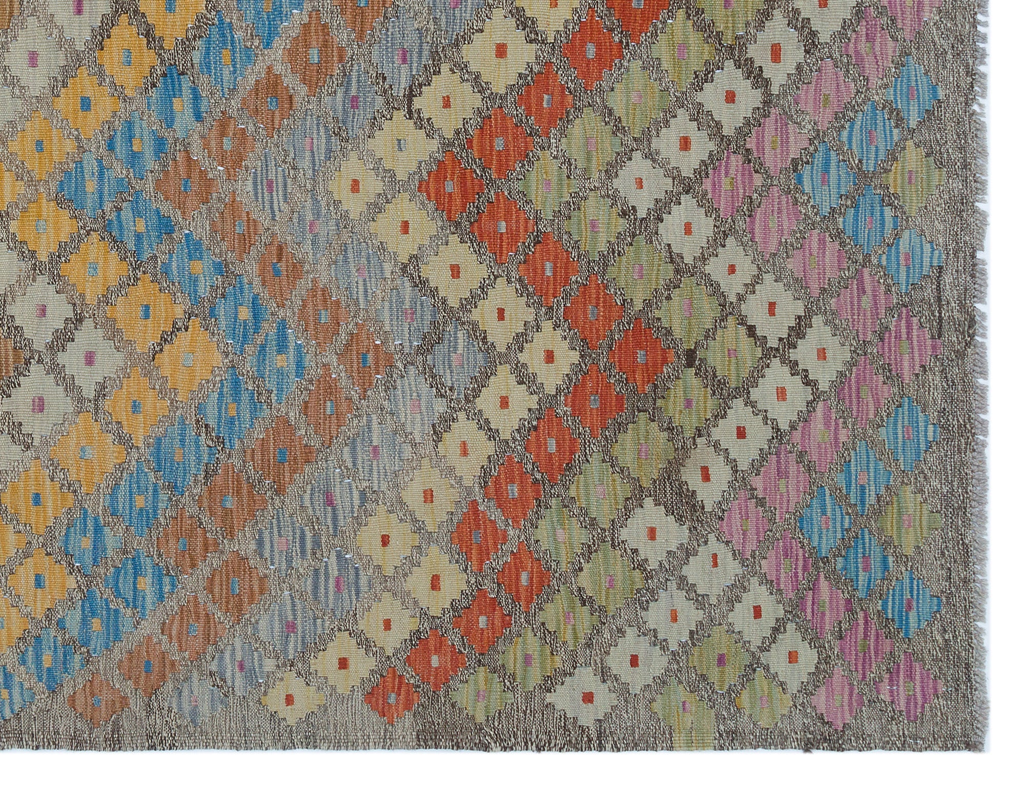 Selanik Beige Vintage Wool Handmade Area Rug 4'11" x 6'6"