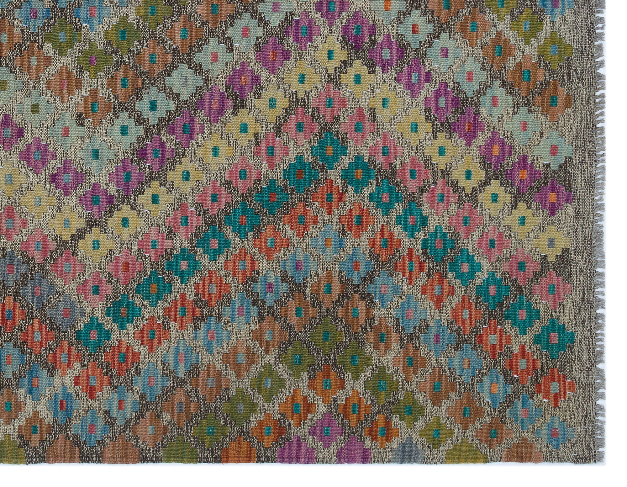 Selanik Grey Vintage Wool Handmade Area Rug 5'1" x 6'6"