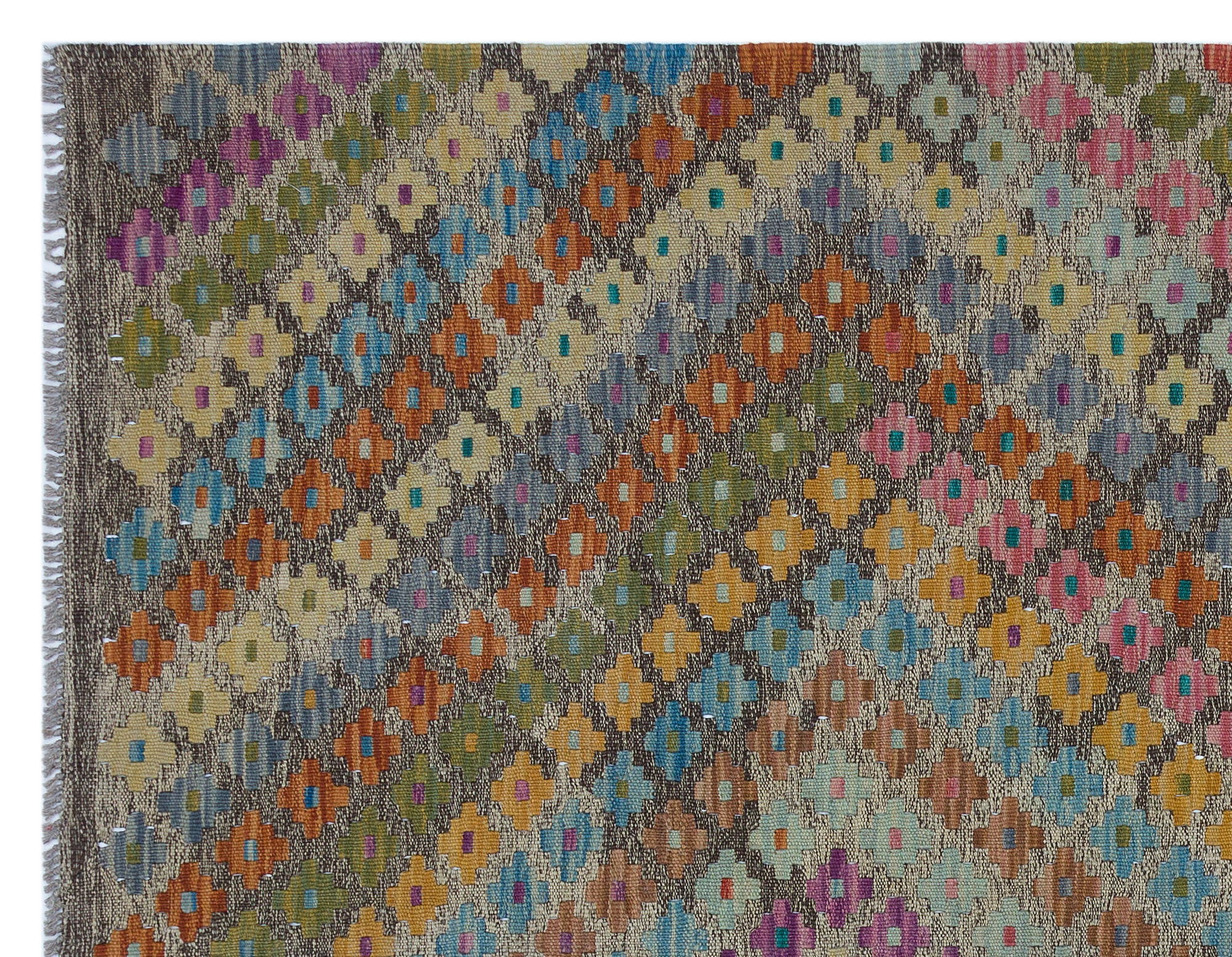 Selanik Grey Vintage Wool Handmade Area Rug 5'1" x 6'6"