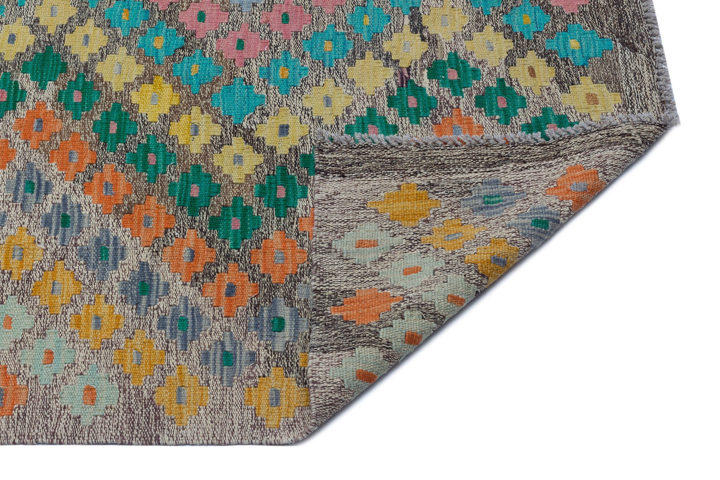 Selanik Beige Vintage Wool Handmade Area Rug 5'4" x 8'11"