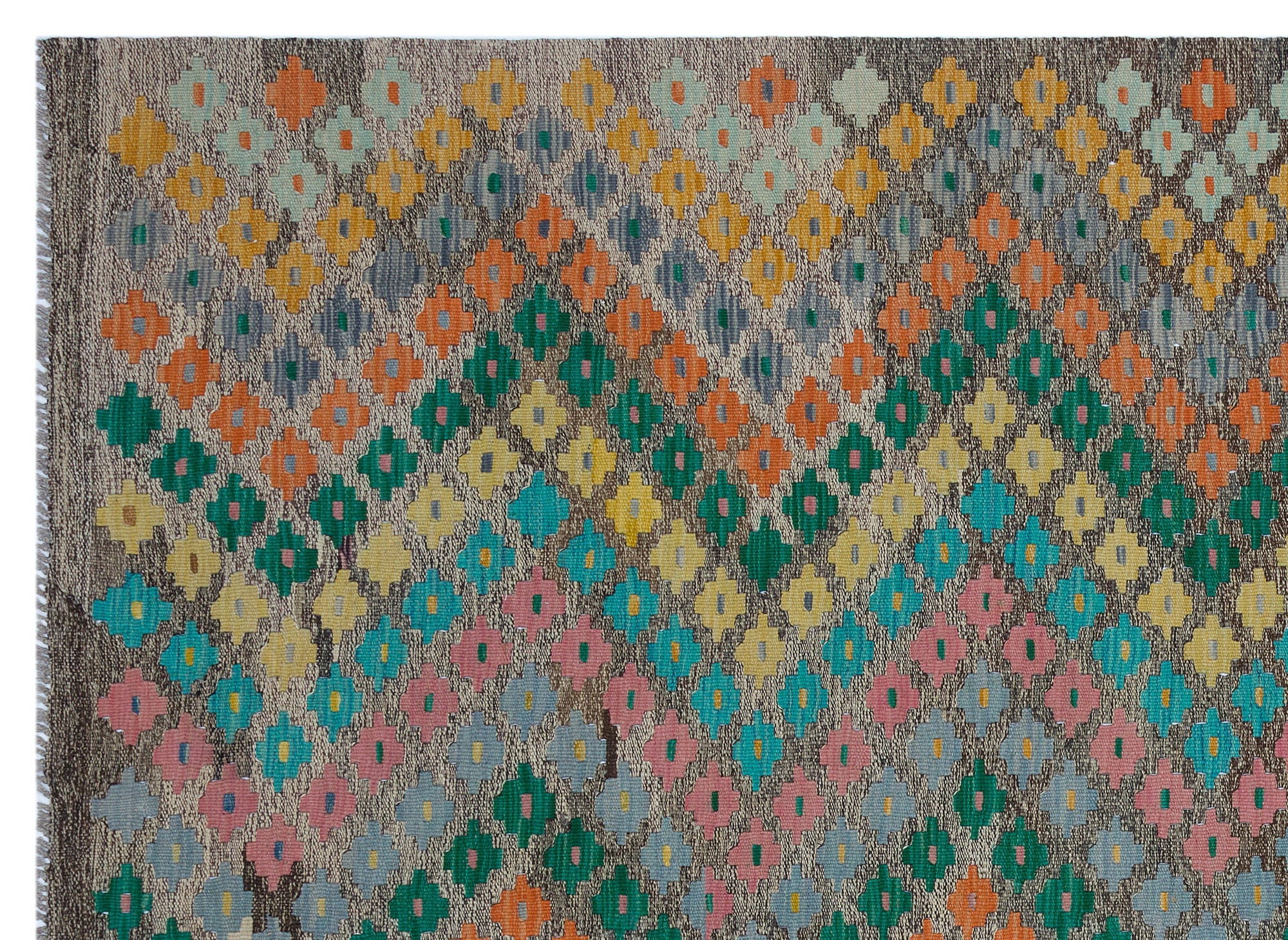 Selanik Beige Vintage Wool Handmade Area Rug 5'4" x 8'11"
