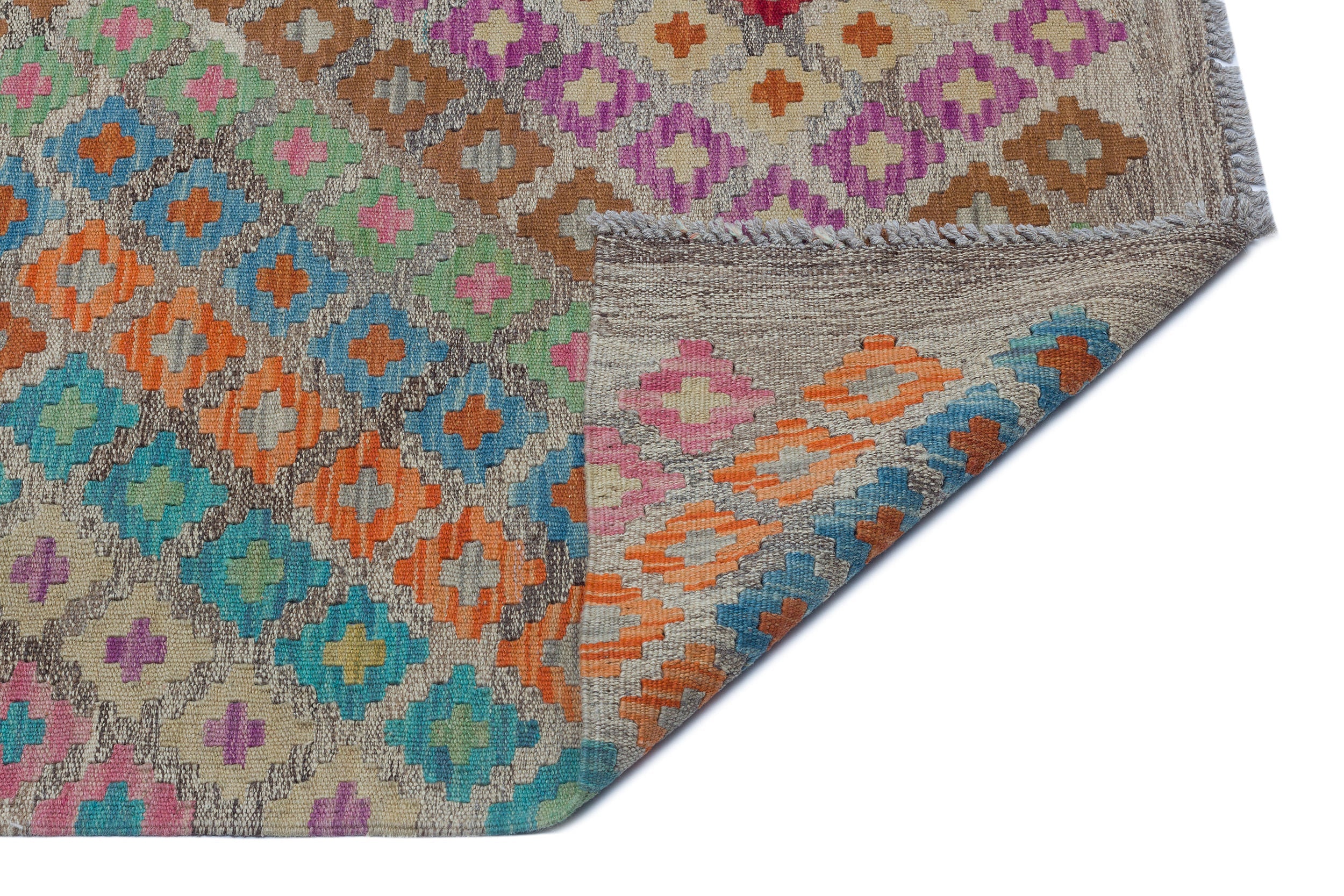 Selanik Beige Vintage Wool Handmade Area Rug 5'4" x 8'4"
