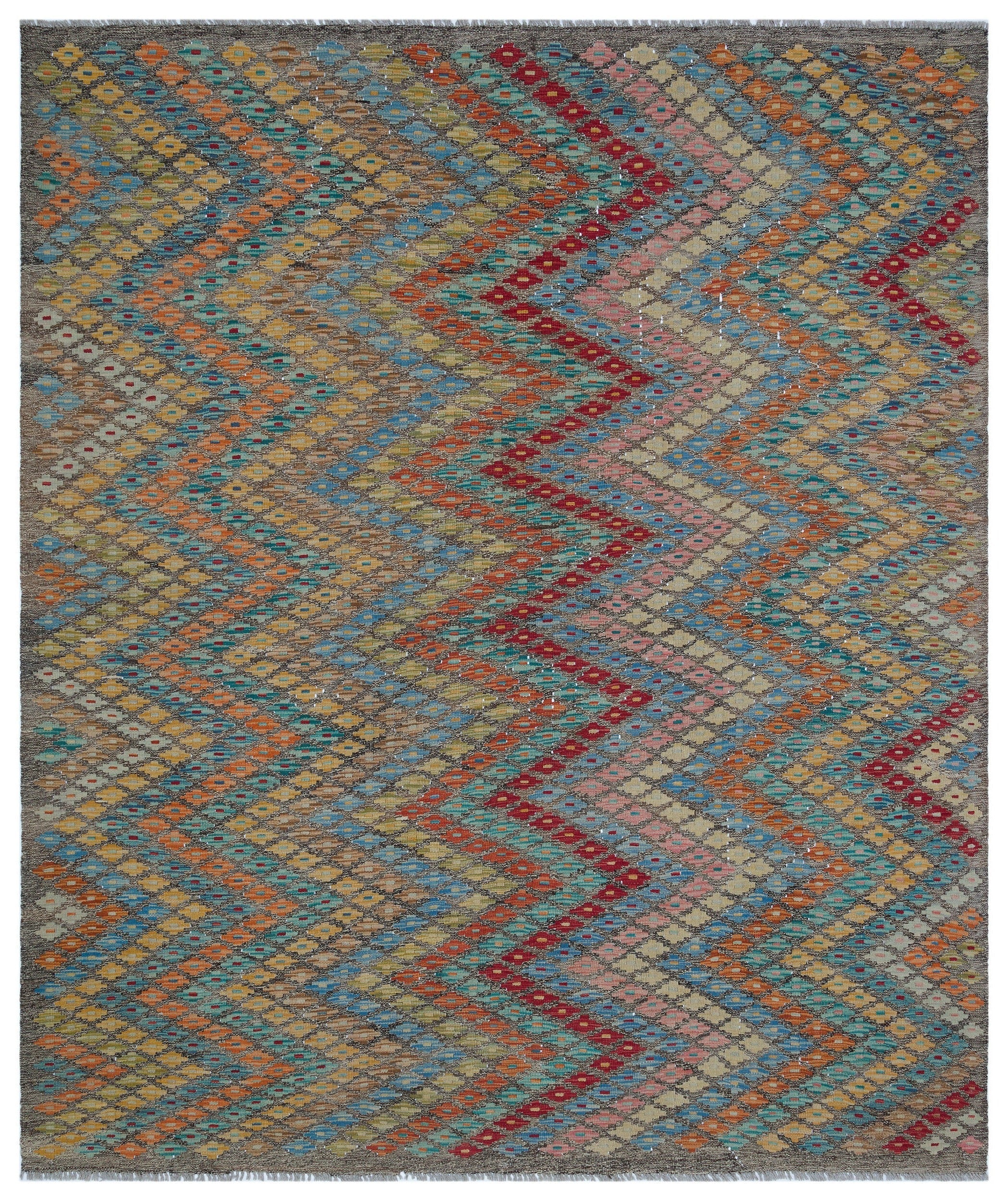 Selanik Beige Vintage Wool Handmade Area Rug 5'8" x 9'9"