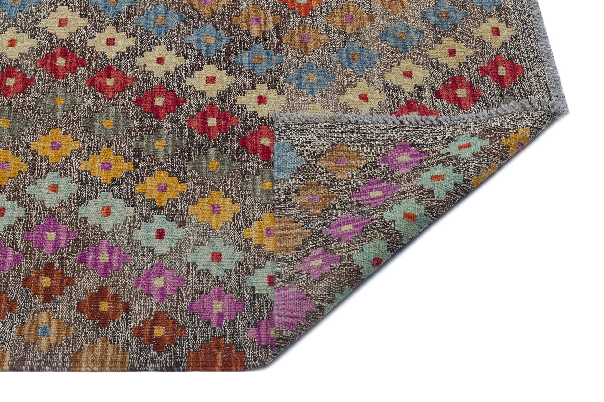 Selanik Brown Vintage Wool Handmade Area Rug 5'2" x 8'11"