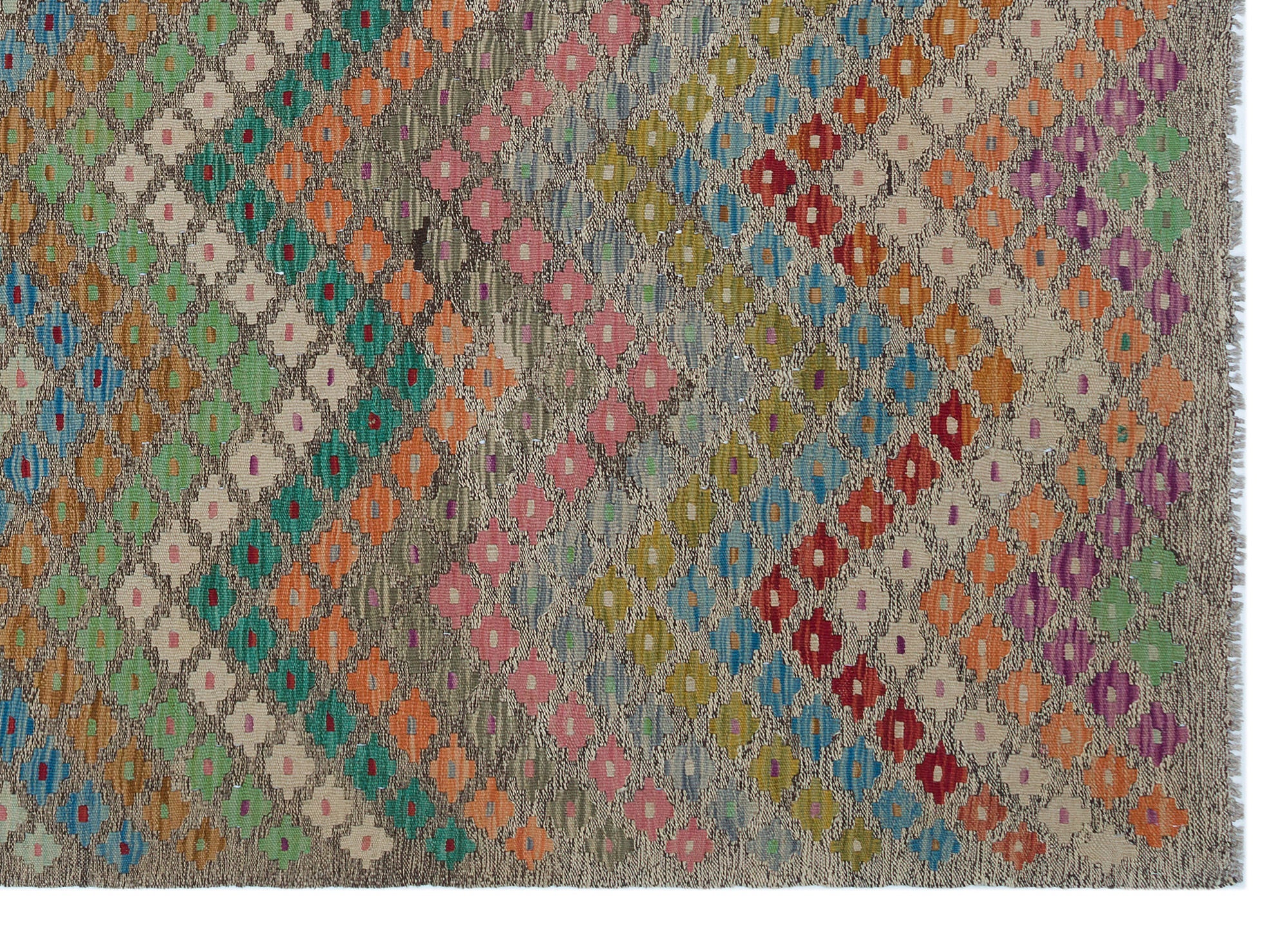 Selanik Brown Vintage Wool Handmade Area Rug 5'1" x 9'3"
