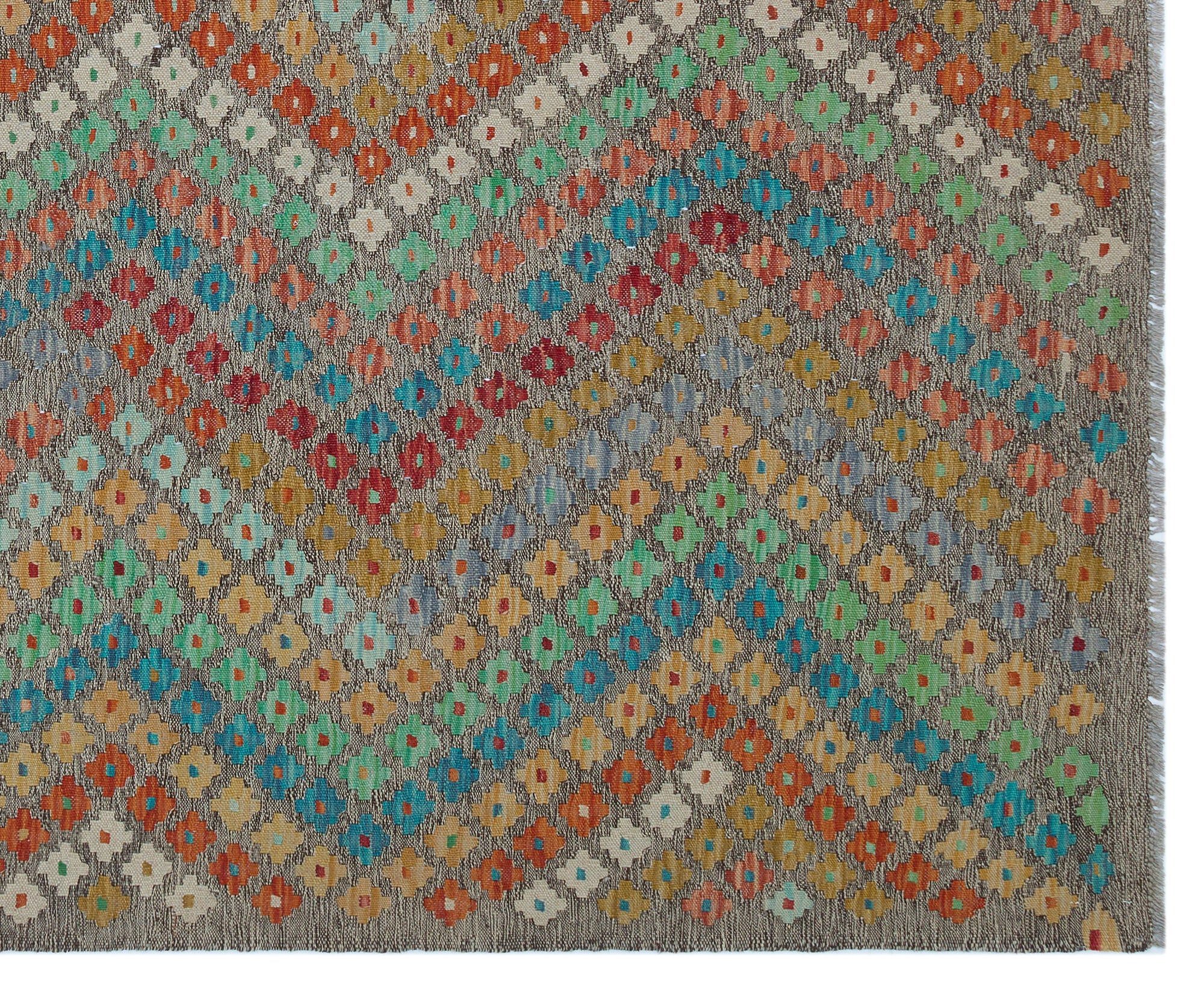 Selanik Beige Vintage Wool Handmade Area Rug 6'9" x 7'11"