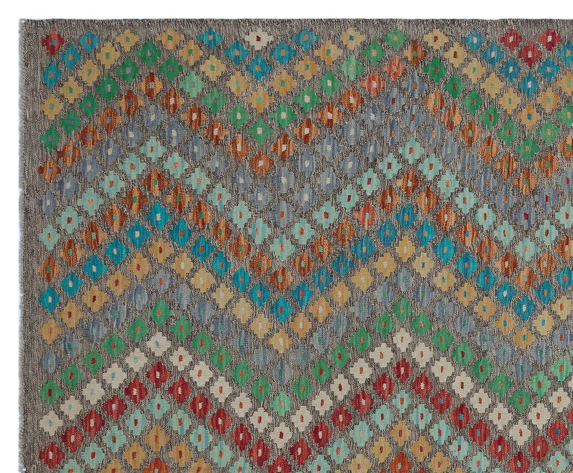 Selanik Beige Vintage Wool Handmade Area Rug 6'9" x 7'11"