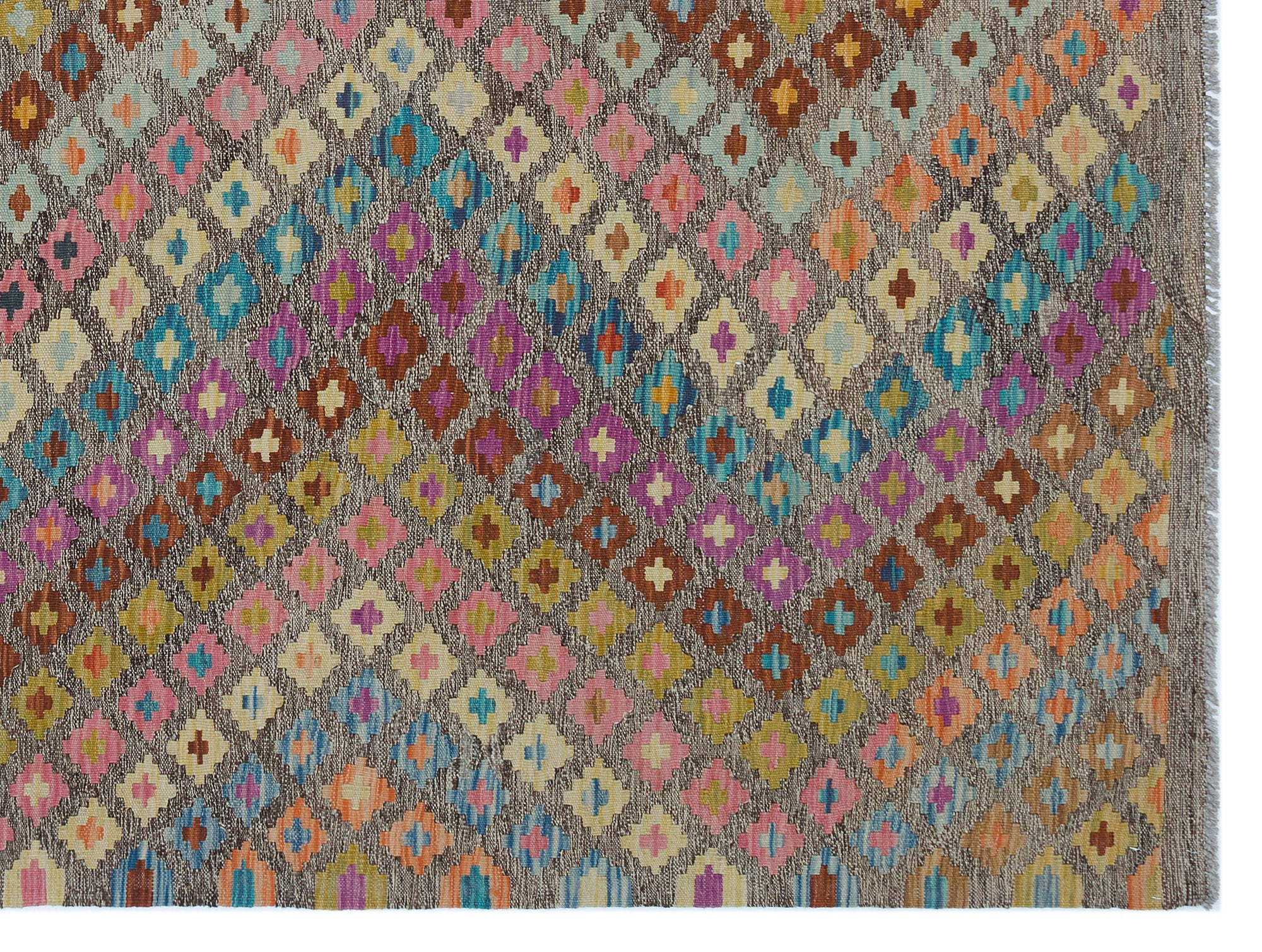 Selanik Beige Vintage Wool Handmade Area Rug 5'4" x 8'11"