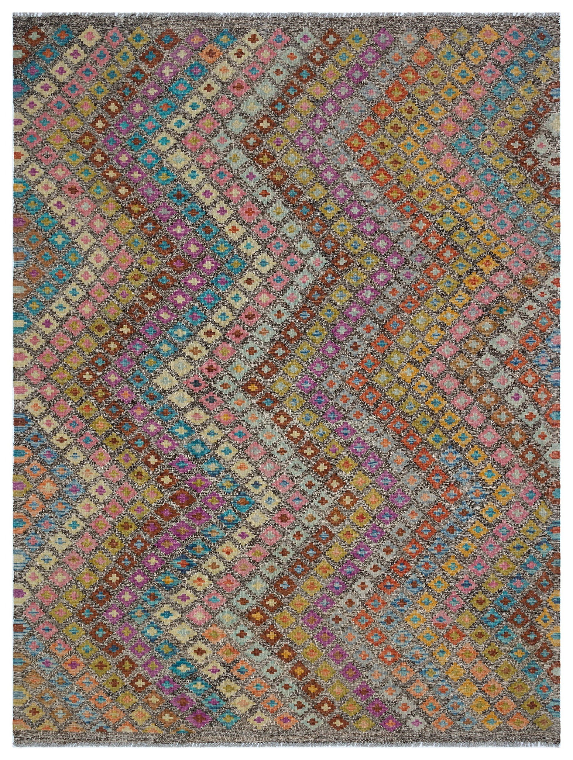 Selanik Beige Vintage Wool Handmade Area Rug 5'4" x 8'11"