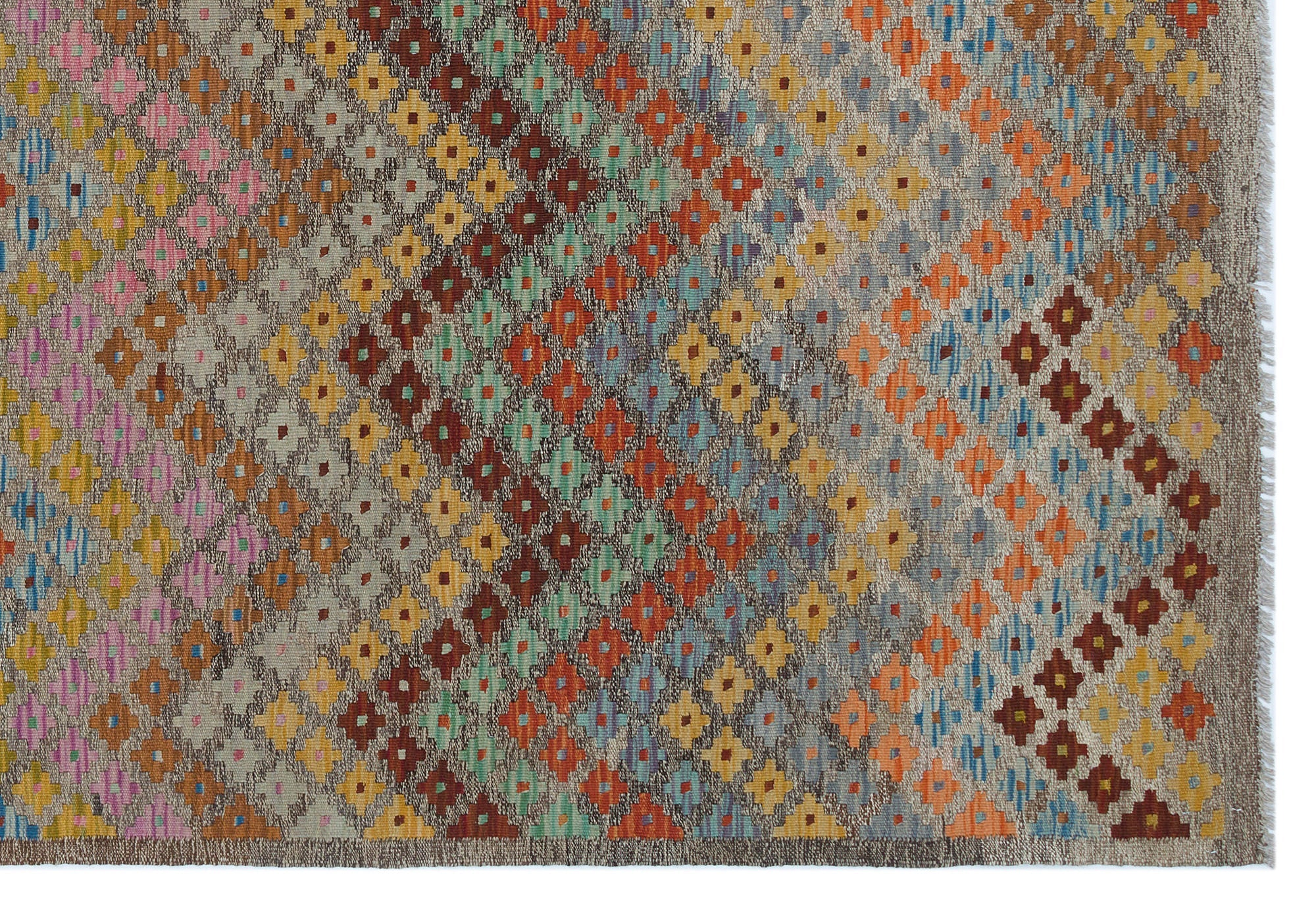 Selanik Beige Vintage Wool Handmade Area Rug 5'7" x 8'8"