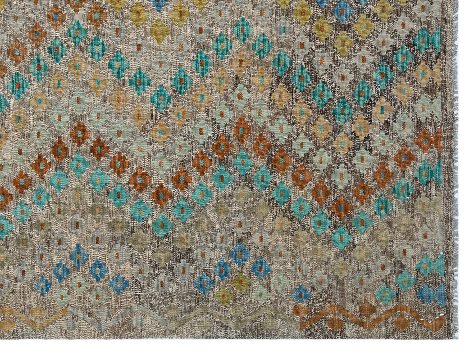 Selanik 30077 Beige Vintage Wool Handmade Area Rug 5'11" x 8'0"