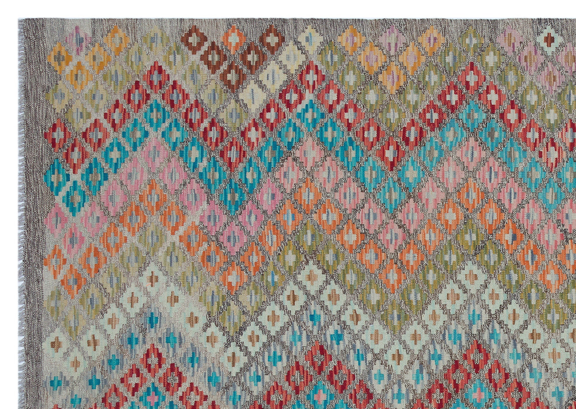 Selanik Beige Vintage Wool Handmade Area Rug 6'6" x 8'2"