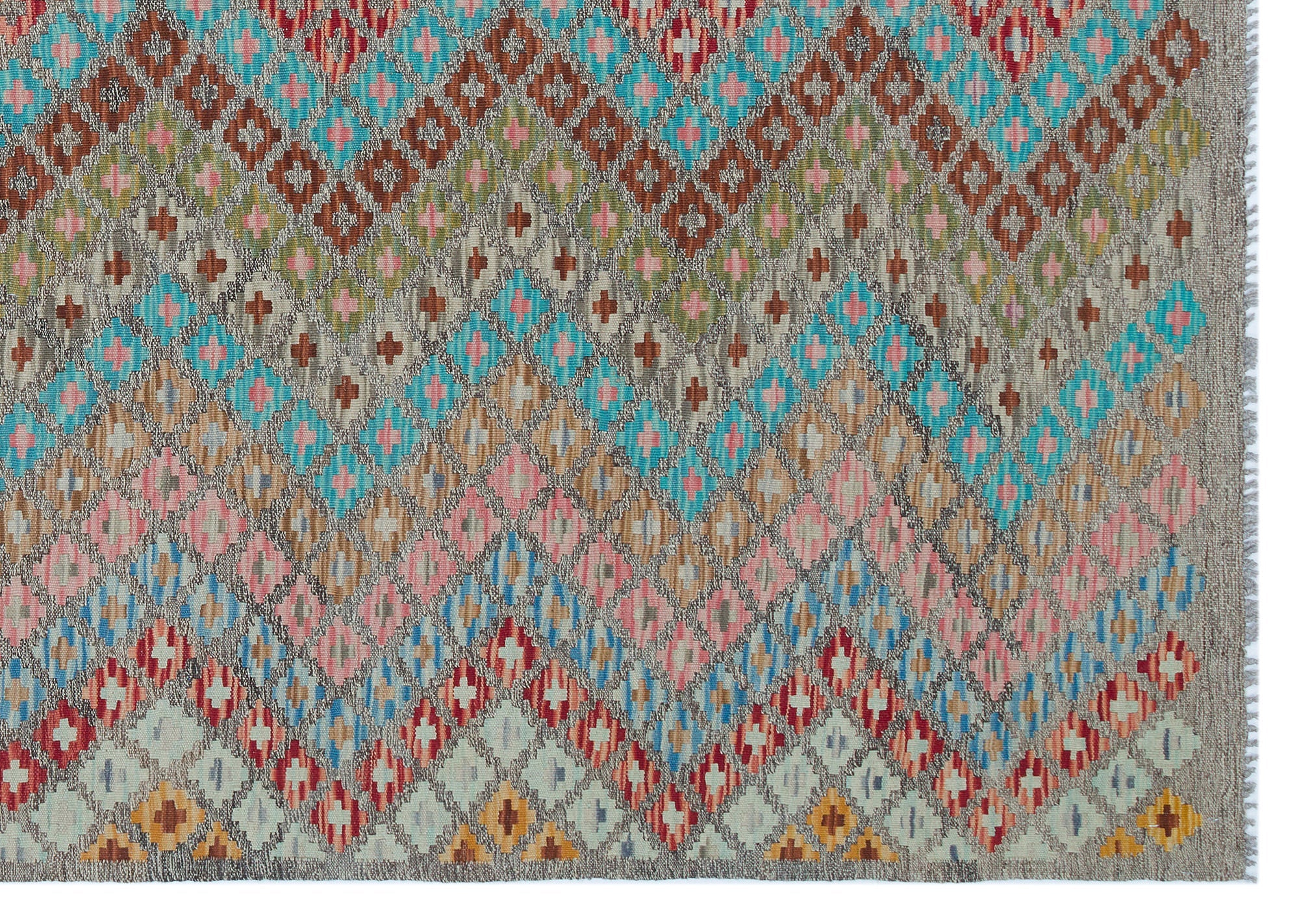 Selanik Beige Vintage Wool Handmade Area Rug 6'6" x 8'2"