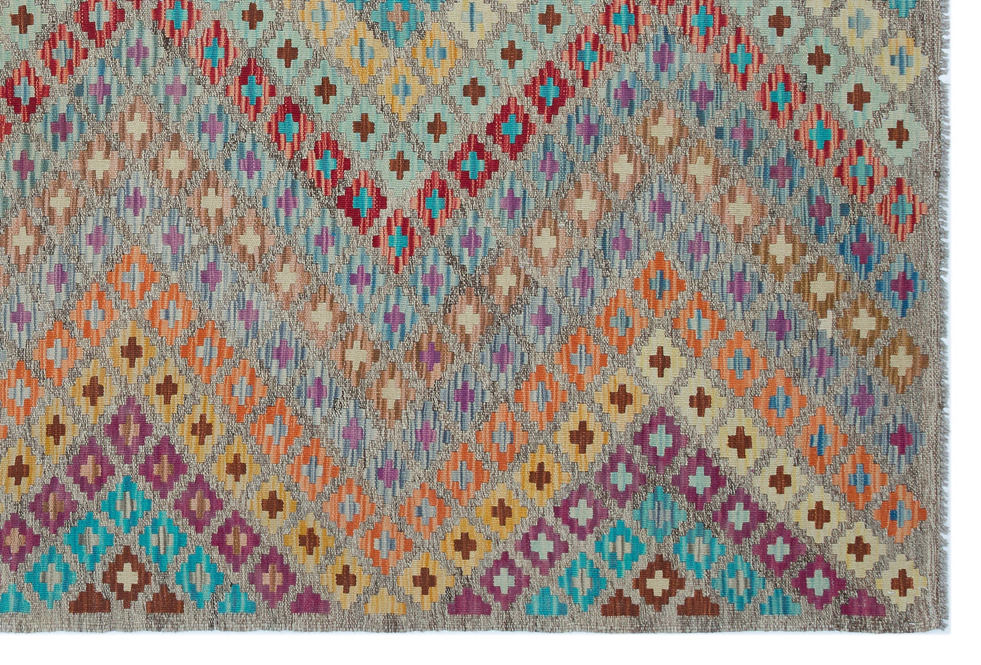Selanik Beige Vintage Wool Handmade Area Rug 5'7" x 8'4"