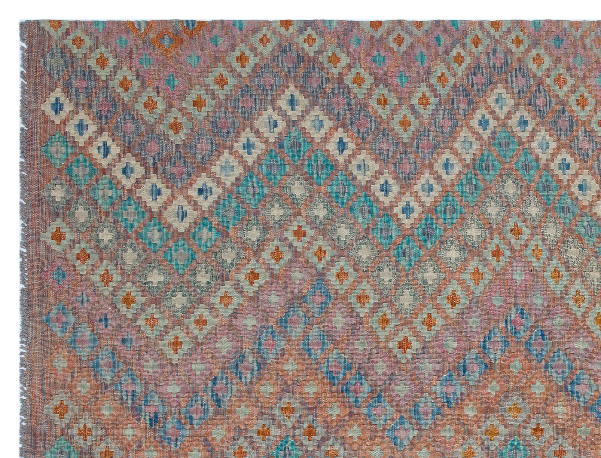 Selanik Beige Vintage Wool Handmade Area Rug 6'3" x 8'0"