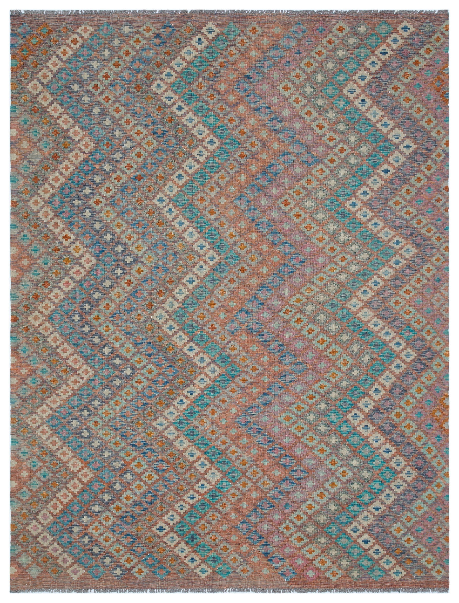 Selanik Beige Vintage Wool Handmade Area Rug 6'3" x 8'0"