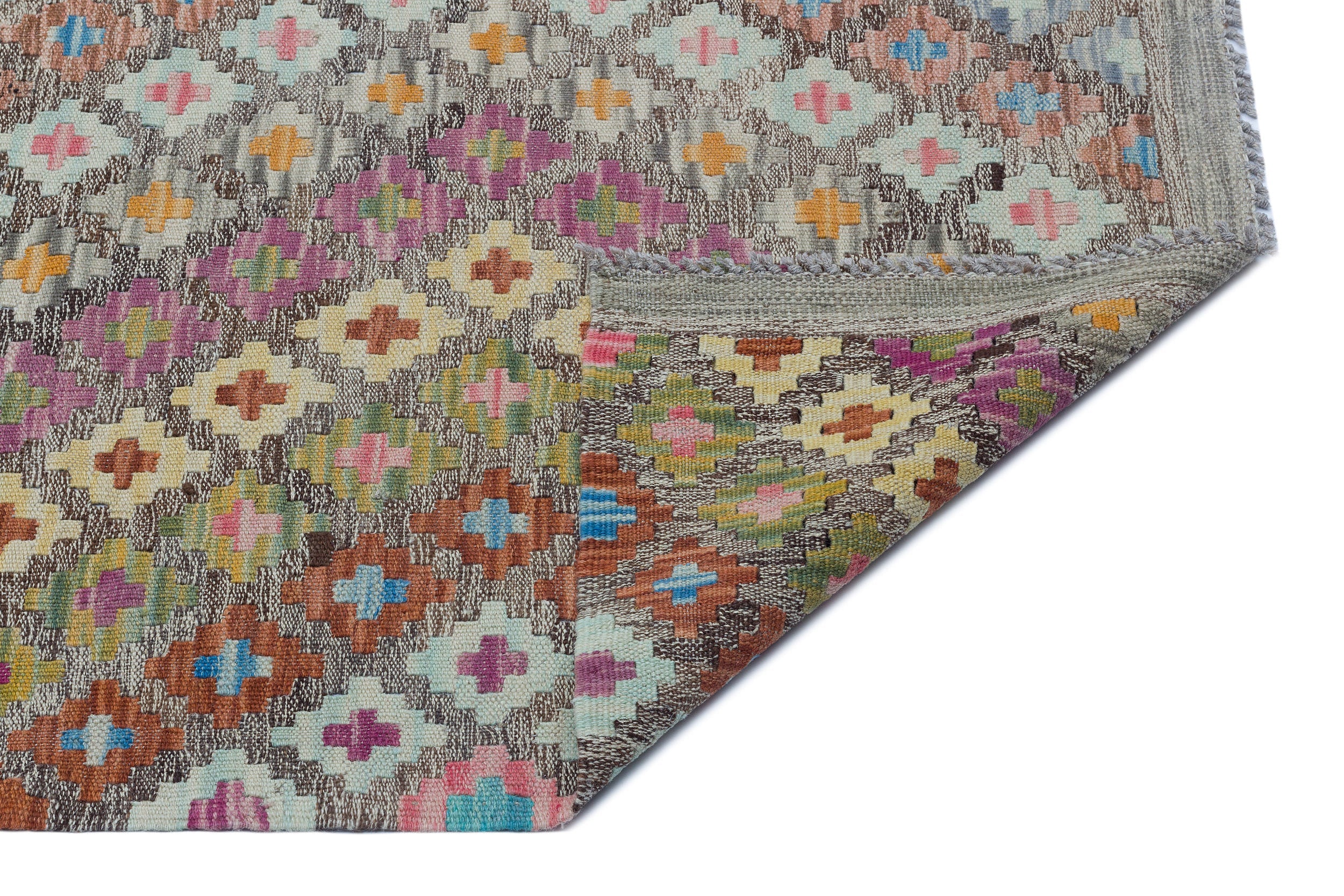 Selanik Beige Vintage Wool Handmade Area Rug 6'2" x 7'11"