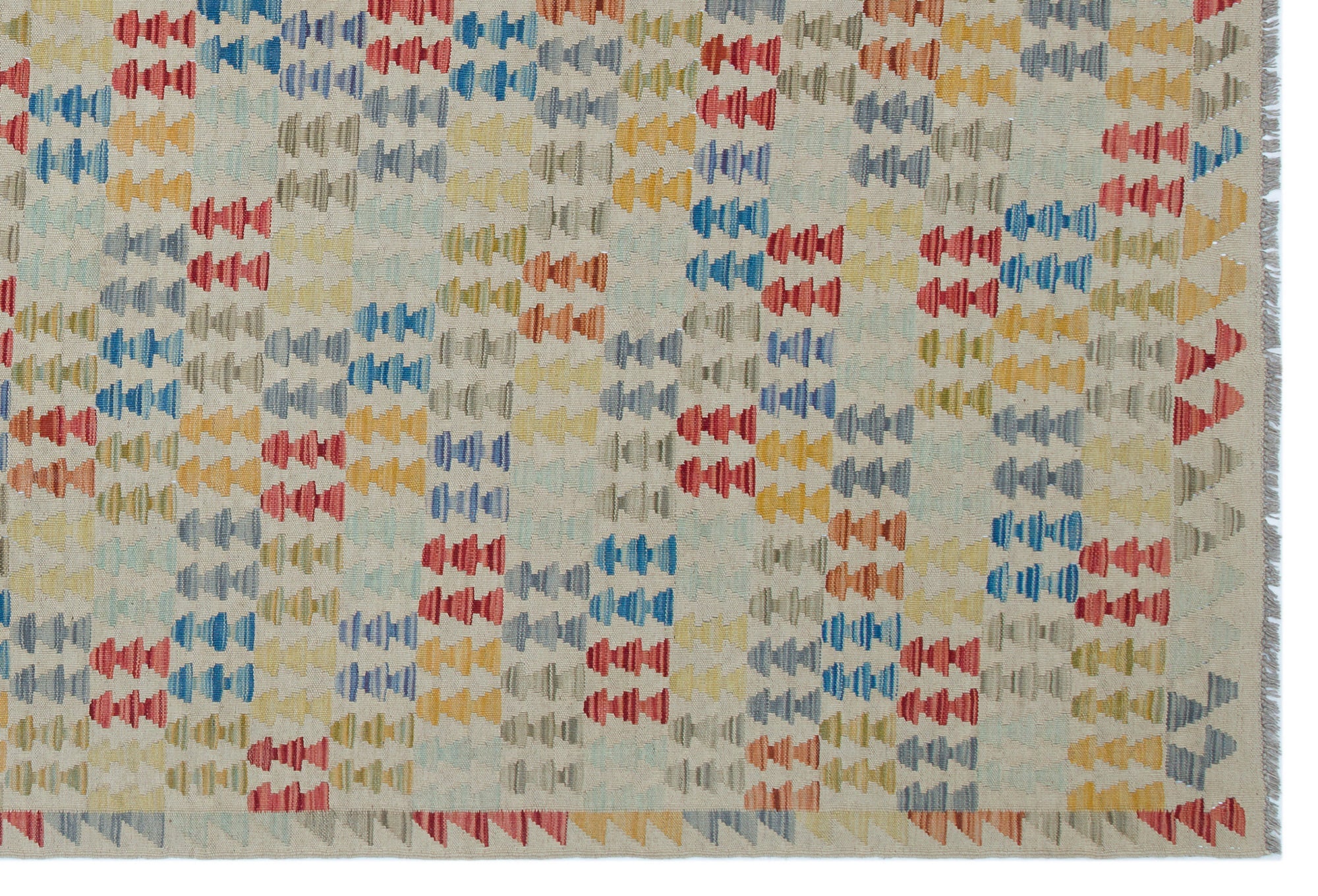 Selanik Beige Vintage Wool Handmade Area Rug 6'7" x 9'8"