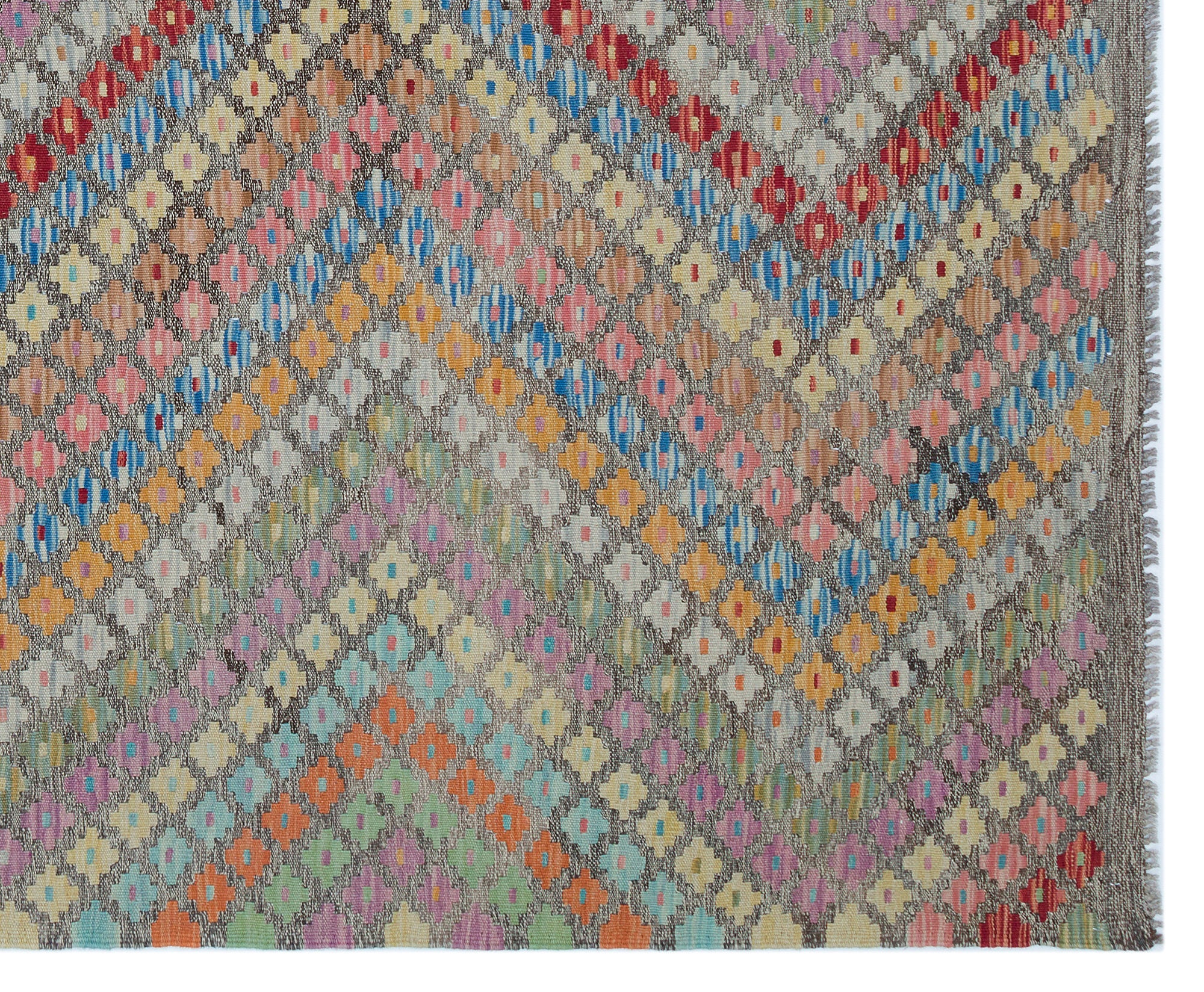 Selanik Beige Vintage Wool Handmade Area Rug 6'4" x 7'9"