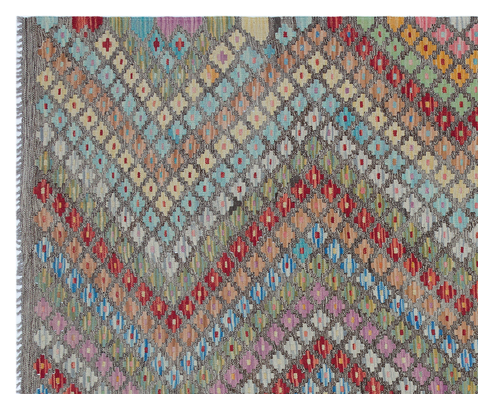 Selanik Beige Vintage Wool Handmade Area Rug 6'4" x 7'9"