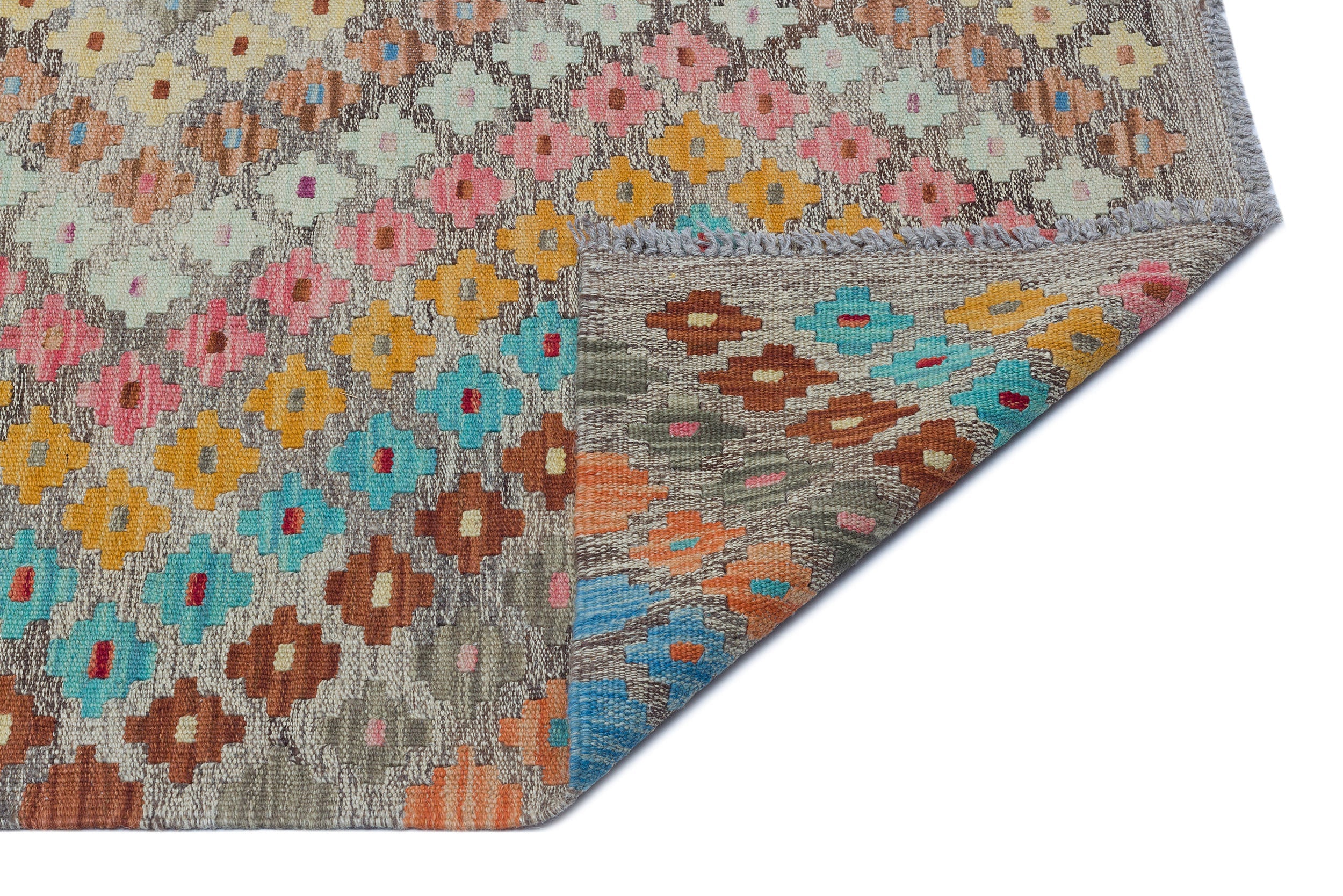Selanik Brown Vintage Wool Handmade Area Rug 5'5" x 8'8"