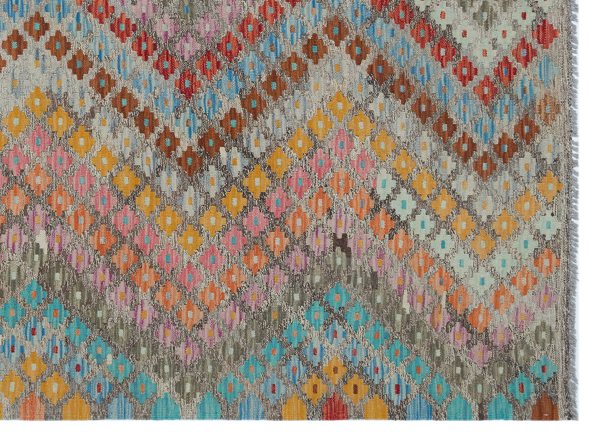 Selanik Brown Vintage Wool Handmade Area Rug 5'5" x 8'8"