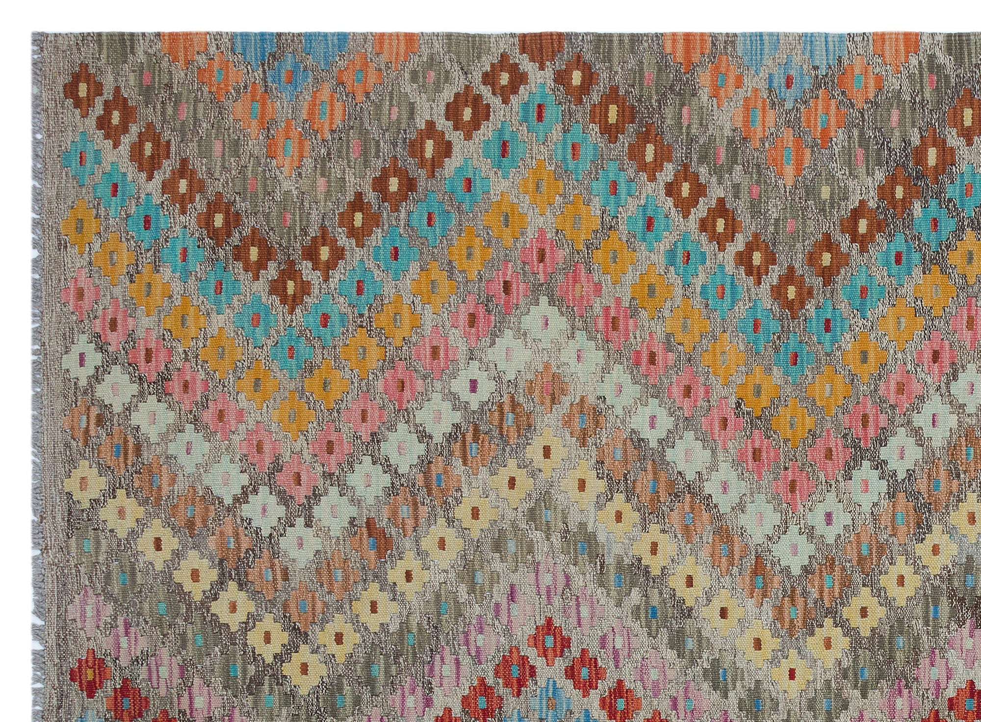 Selanik Brown Vintage Wool Handmade Area Rug 5'5" x 8'8"