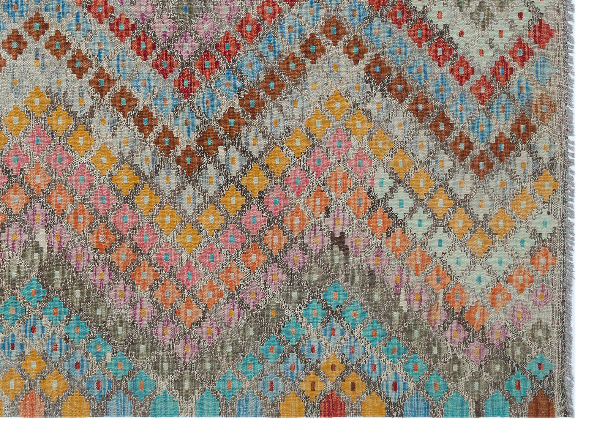 Selanik Brown Vintage Wool Handmade Area Rug 5'5" x 8'8"