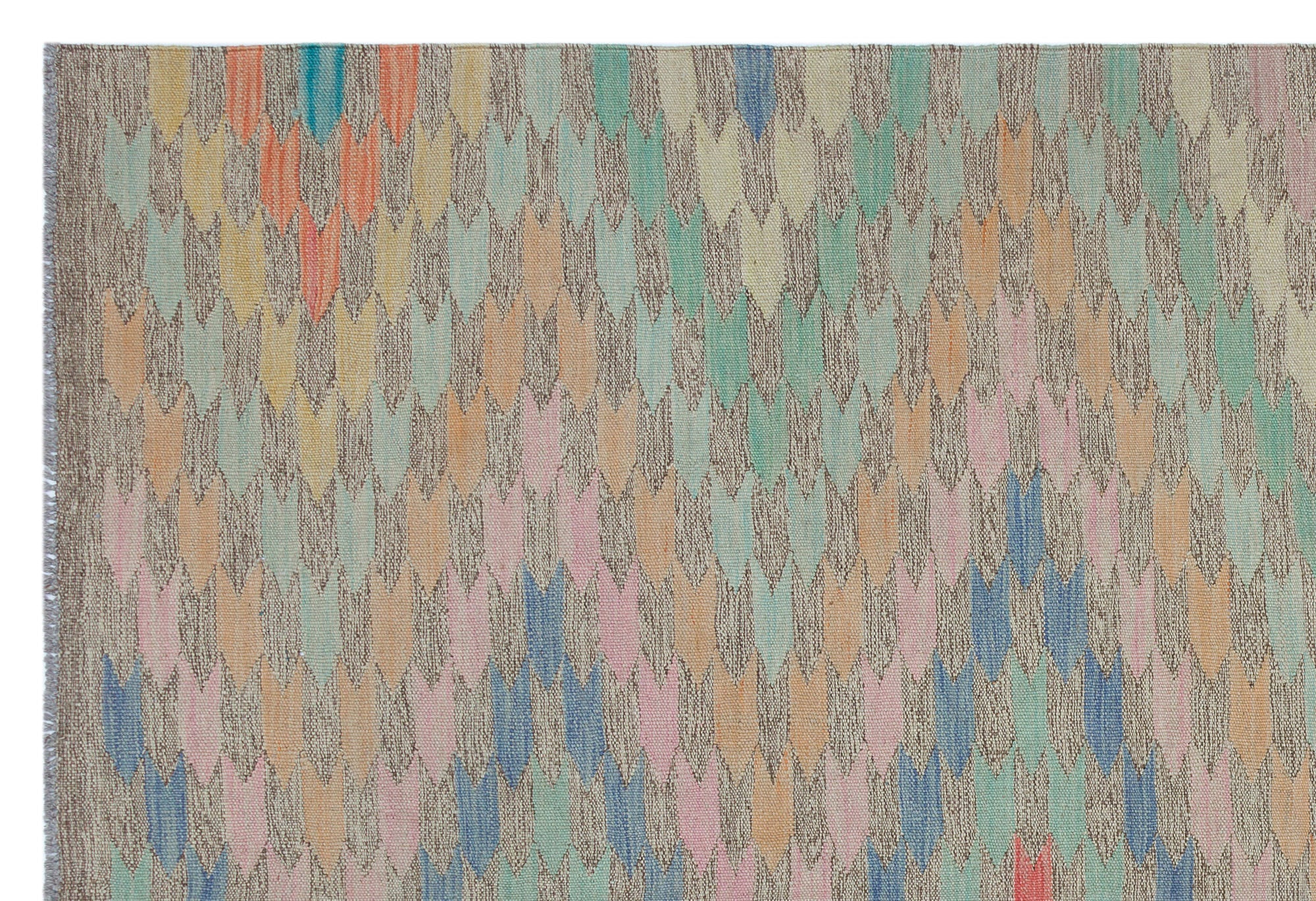 Selanik Beige Vintage Wool Handmade Area Rug 5'4" x 7'9"