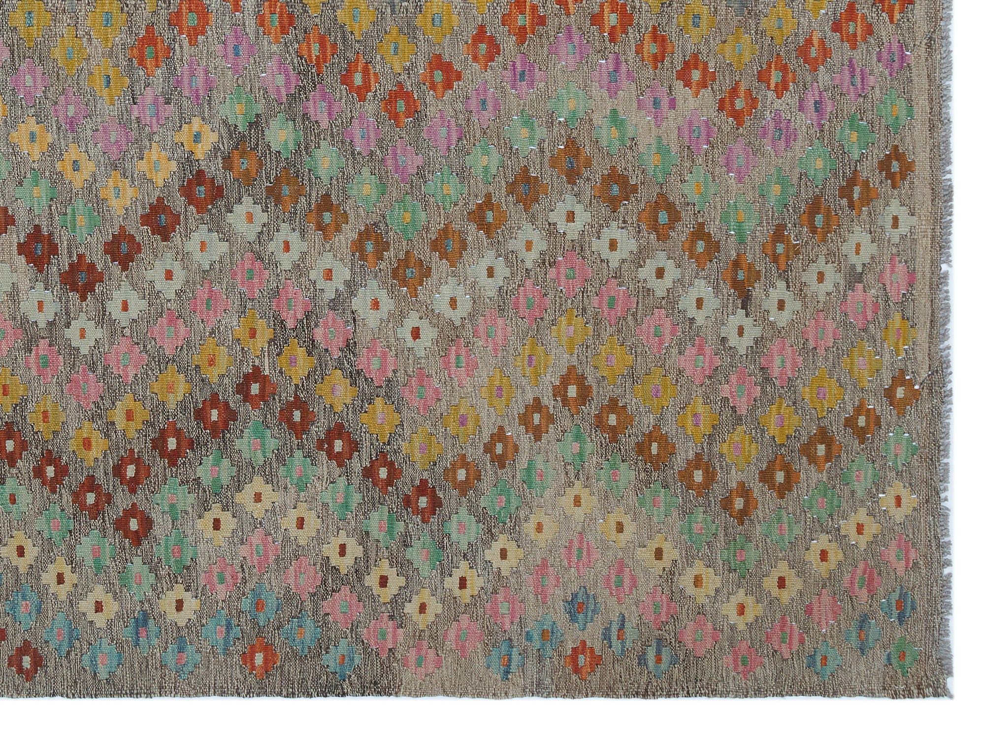 Selanik Beige Vintage Wool Handmade Area Rug 6'1" x 8'1"