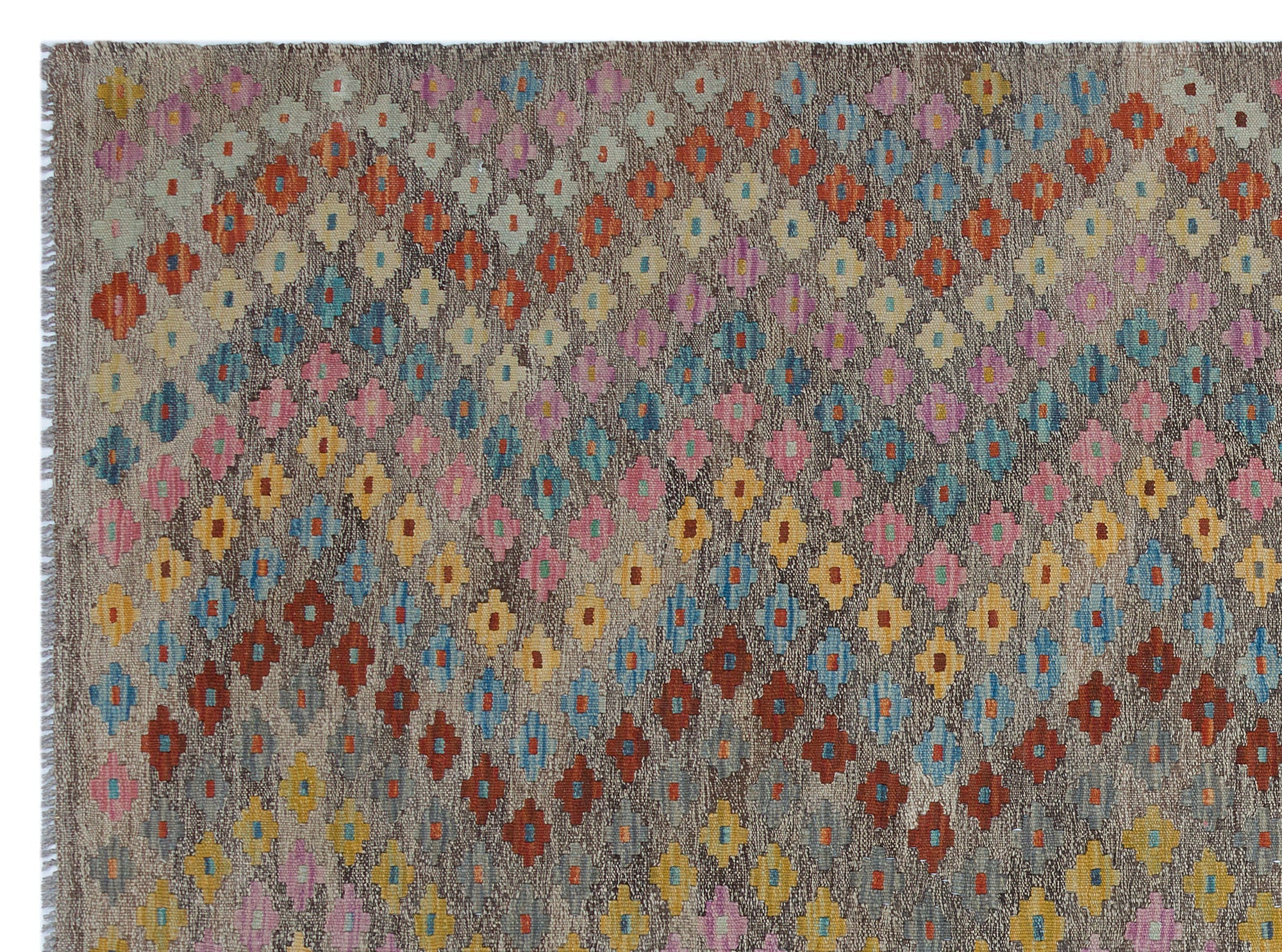 Selanik Beige Vintage Wool Handmade Area Rug 6'1" x 8'1"