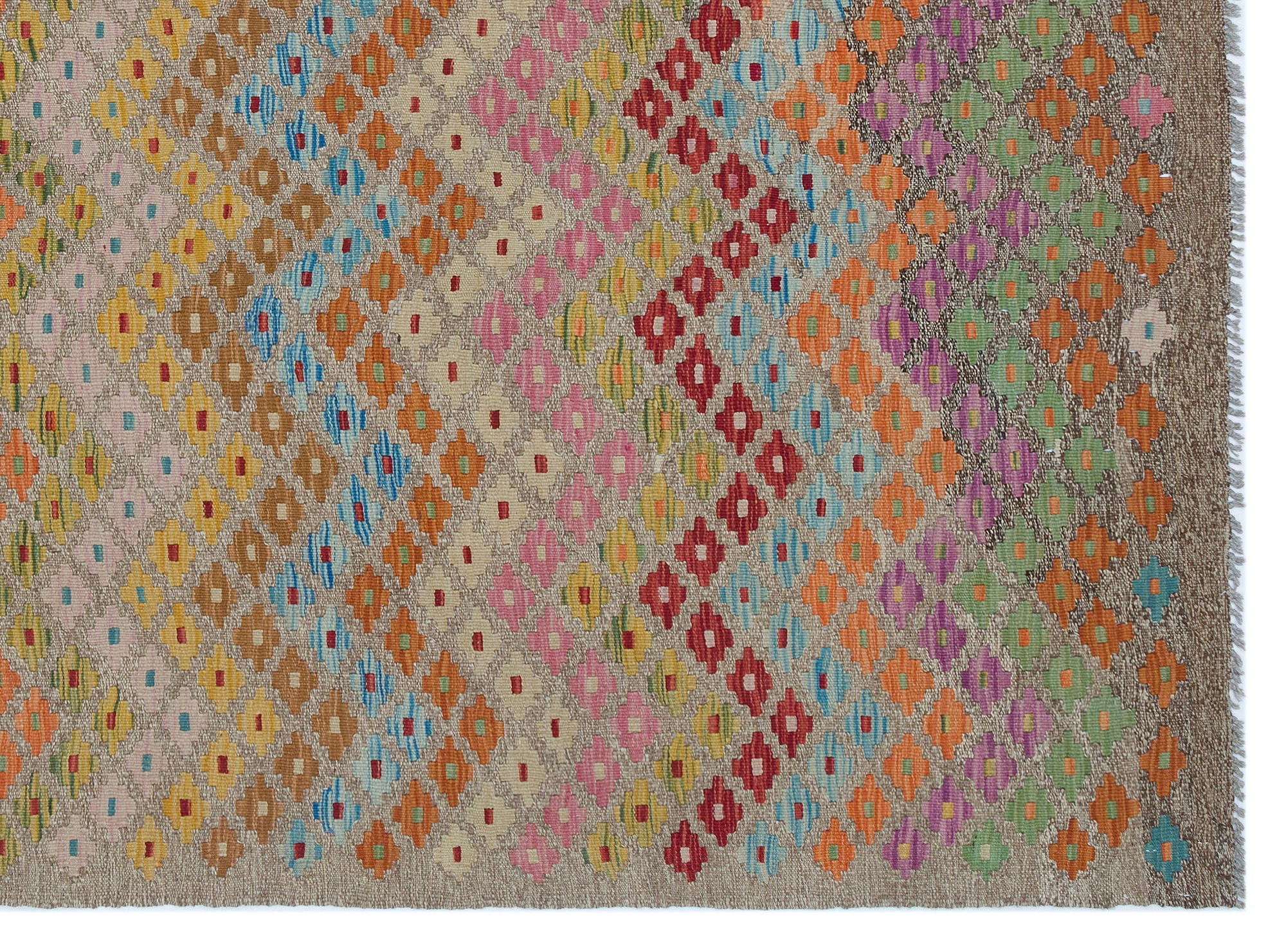 Selanik Beige Vintage Wool Handmade Area Rug 6'3" x 8'2"