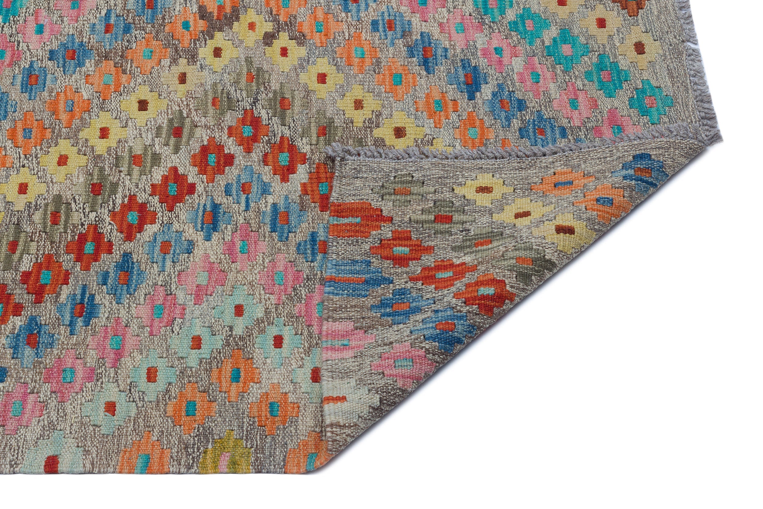 Selanik Beige Vintage Wool Handmade Area Rug 5'7" x 8'6"